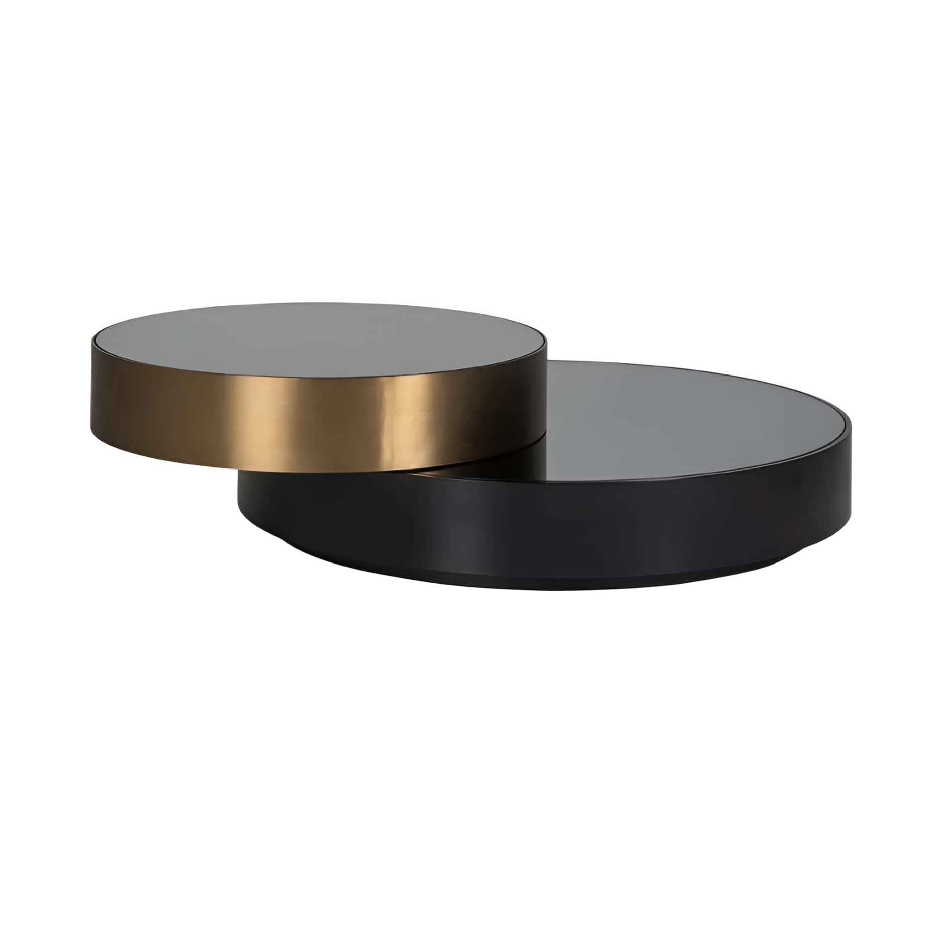SLICE black coffee table with brass