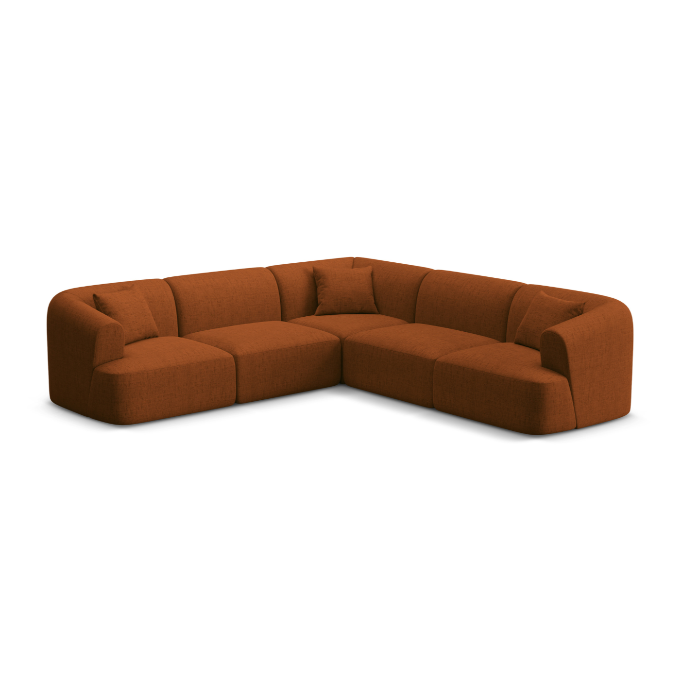 Symmetrical 4-Seater Sofa CAMPI Brick Chenille