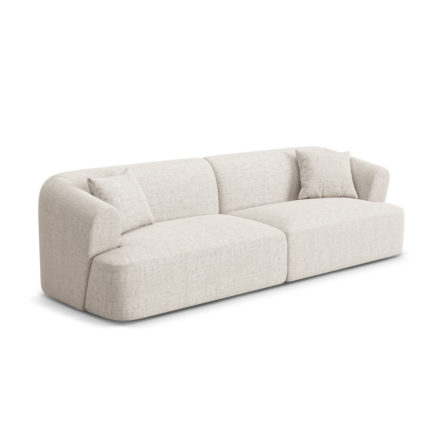 4-seater CAMPI cream chenille sofa