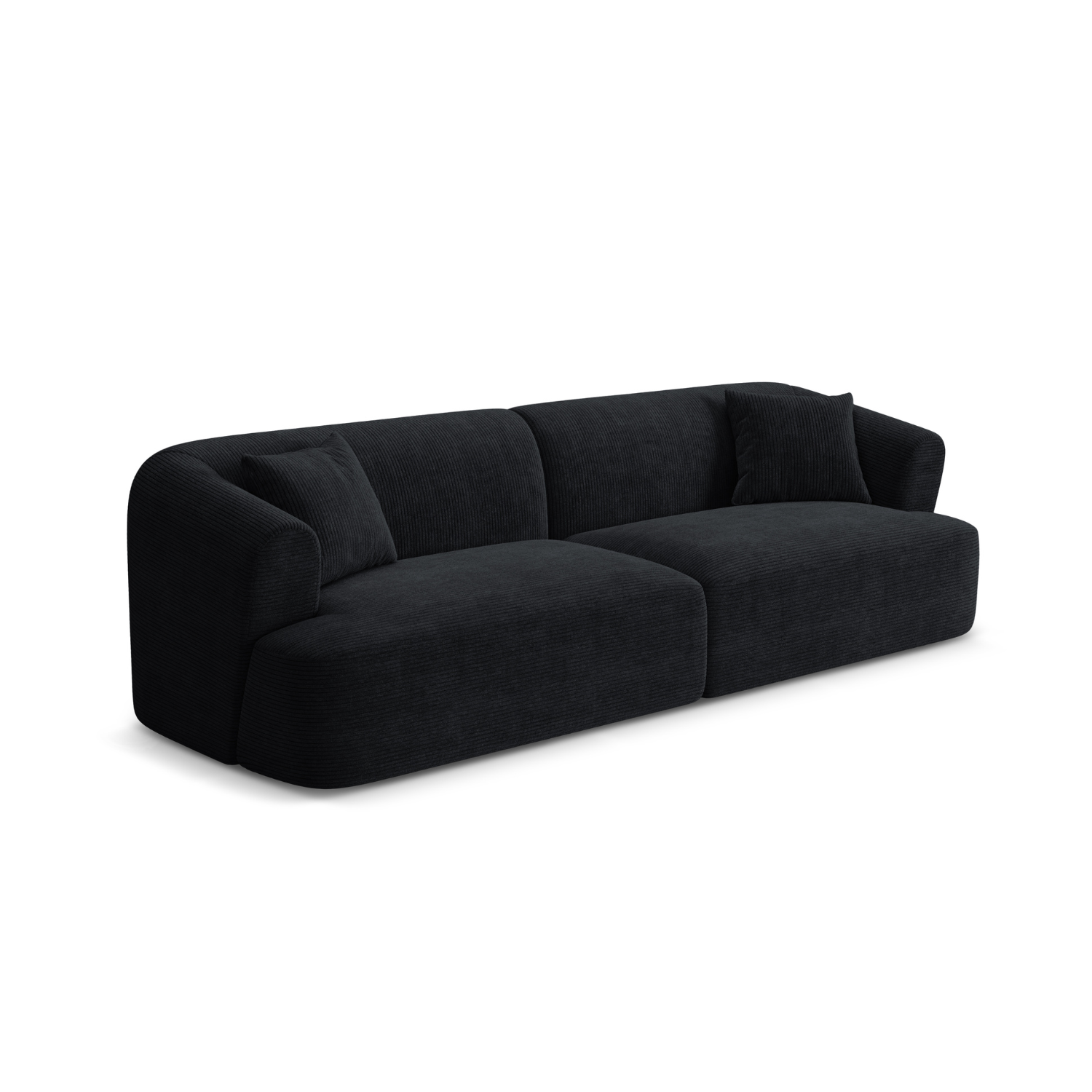 4-seater Sofa CAMPI black corduroy