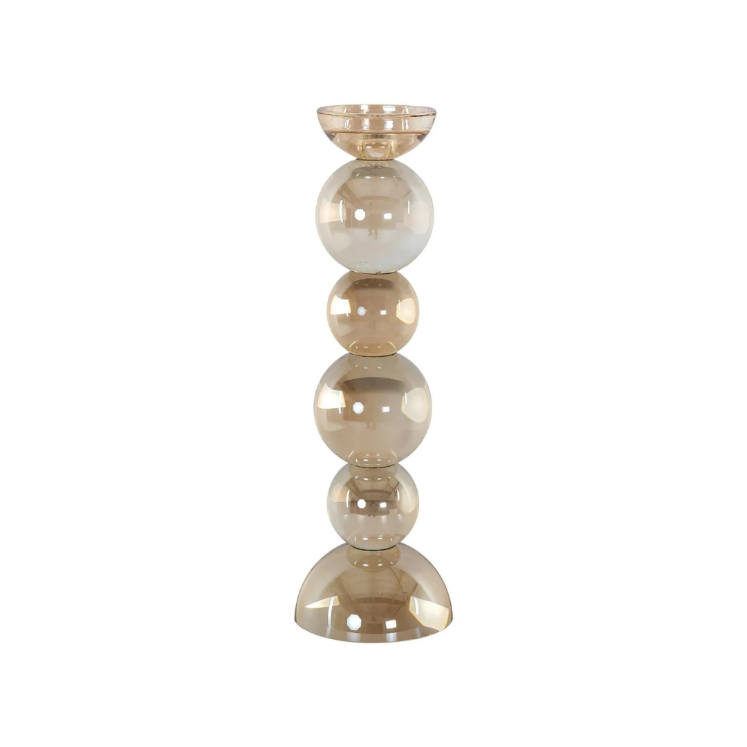 EMIE brown glass candlestick