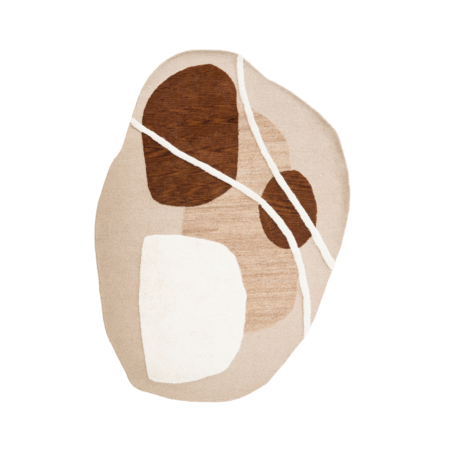 Oval rug OGANI beige with brown