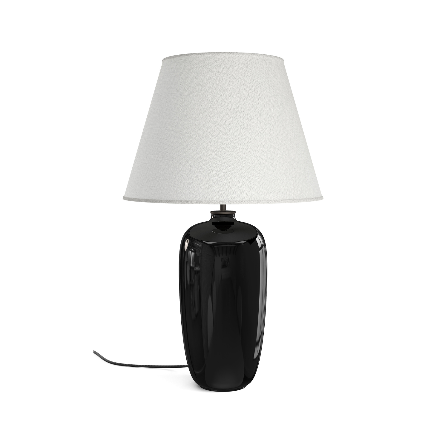 TORSO table lamp black ceramic with white shade