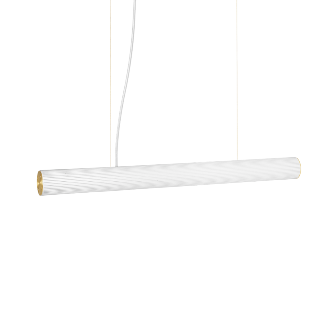 VUELTA Pendant Lamp in White with Brass Finish