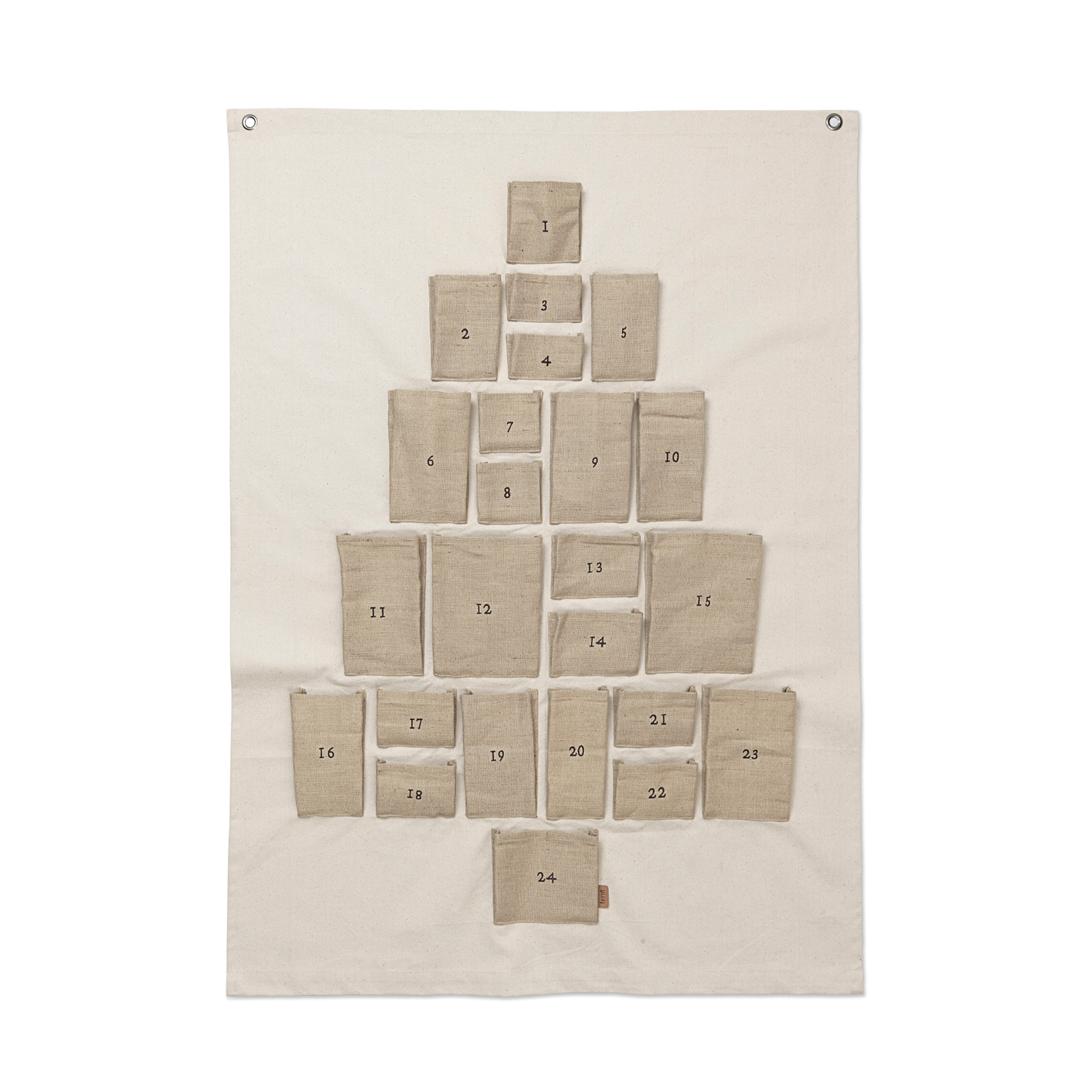 Advent Calendar PINE CHRISTMAS CALENDAR beige