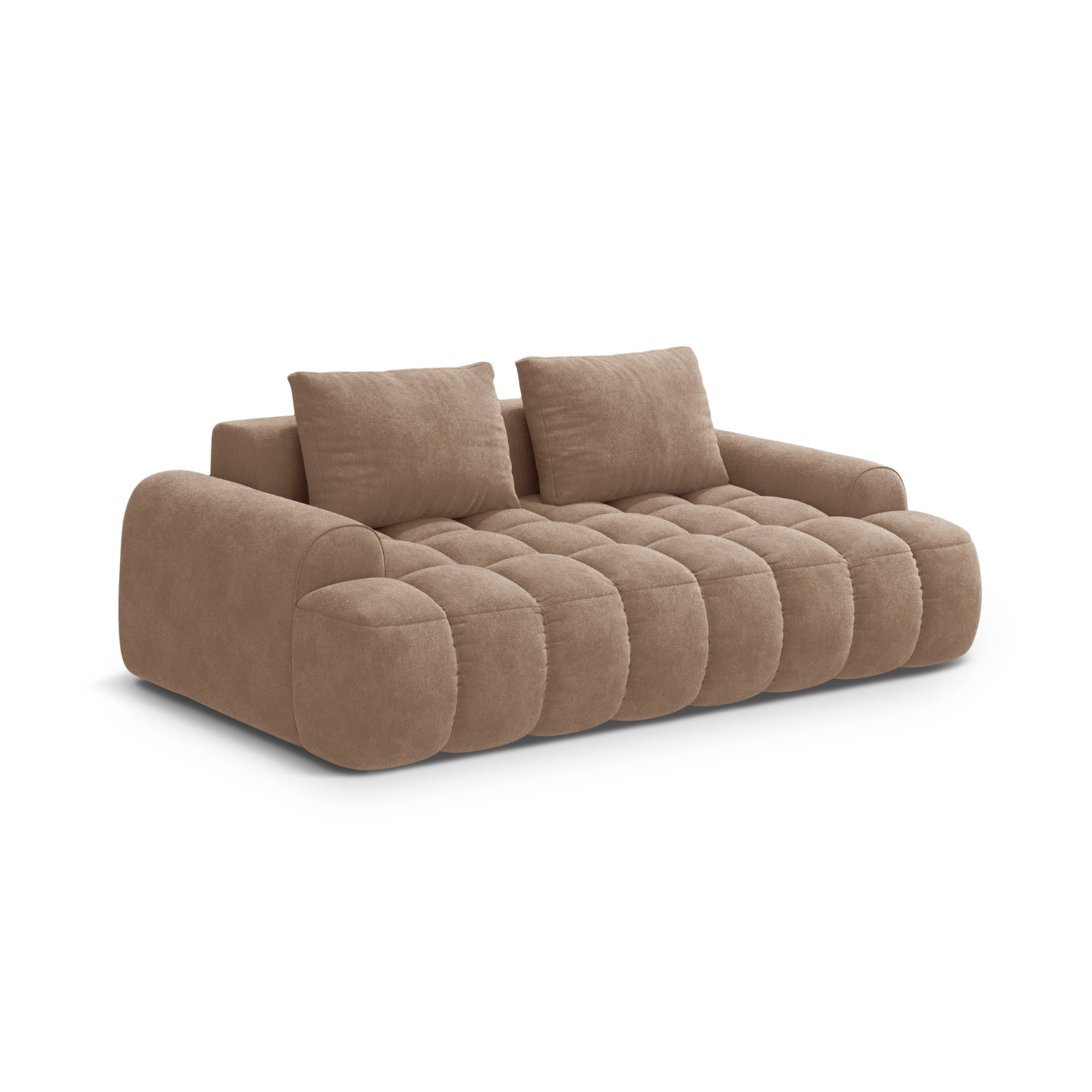 Velvet 3-Seater Sofa LINZ Dark Beige