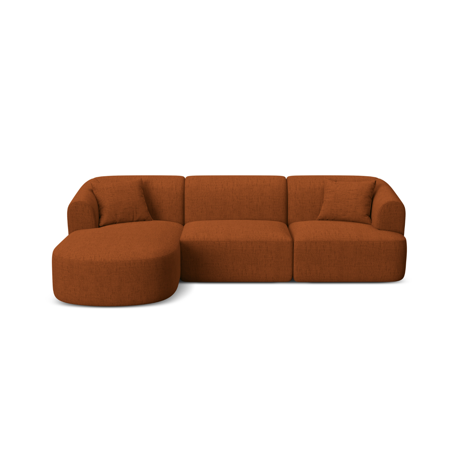 Rohová sedací souprava pro 4 osoby CAMPI cihlový šenil