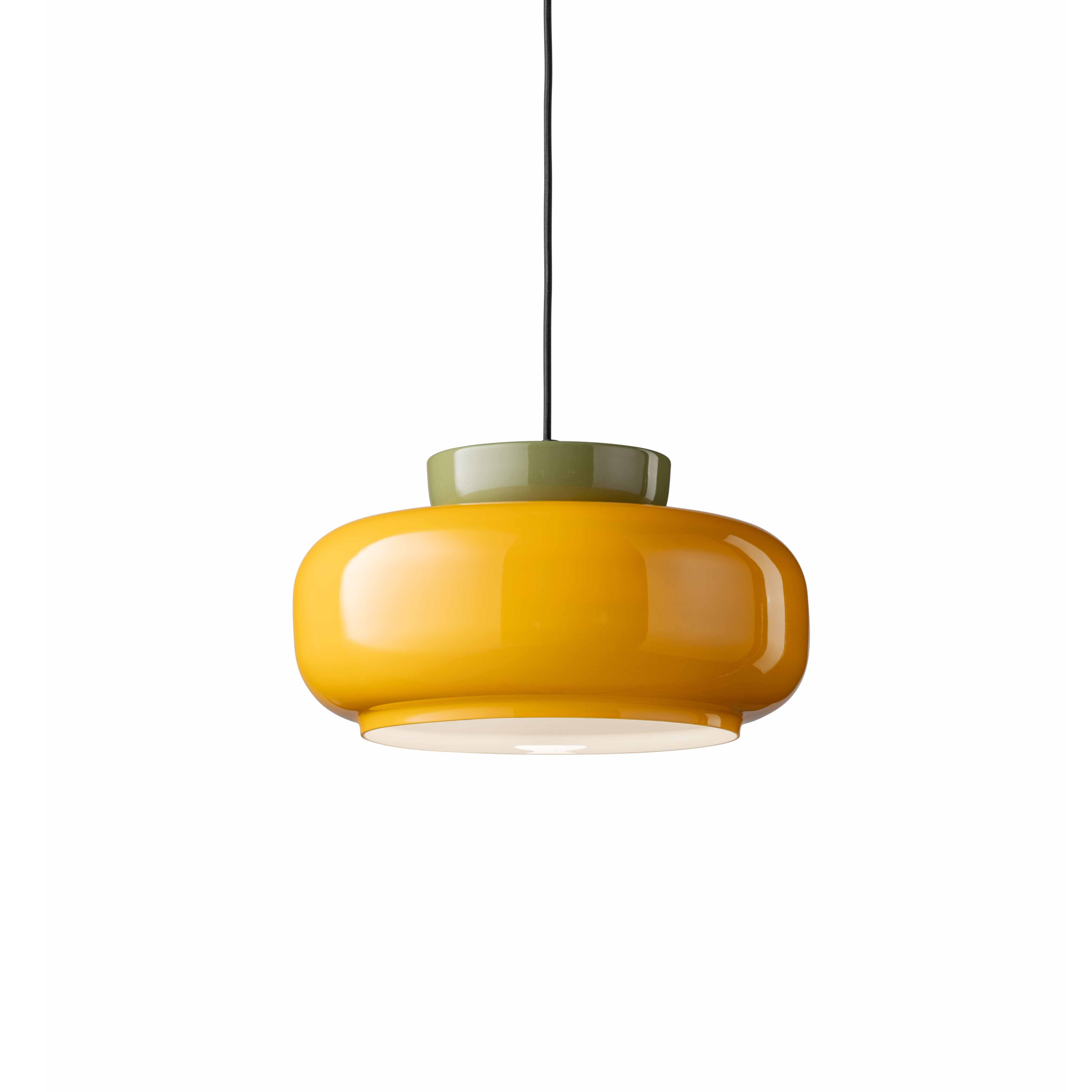 MARACANÀ yellow ceramic pendant lamp with sage