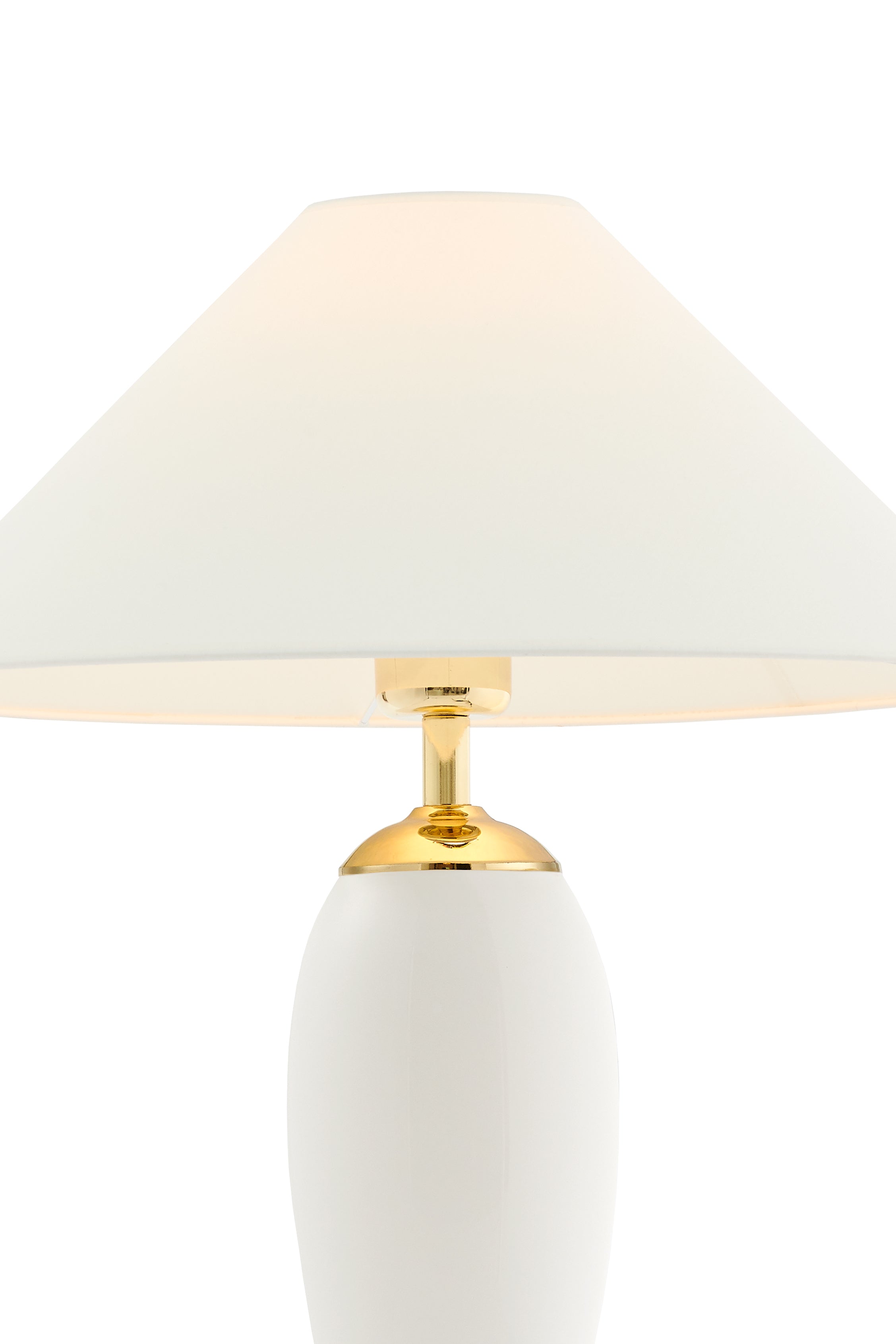 Stolní lampa REA bílá s mléčným podstavcem a zlatým povrchem