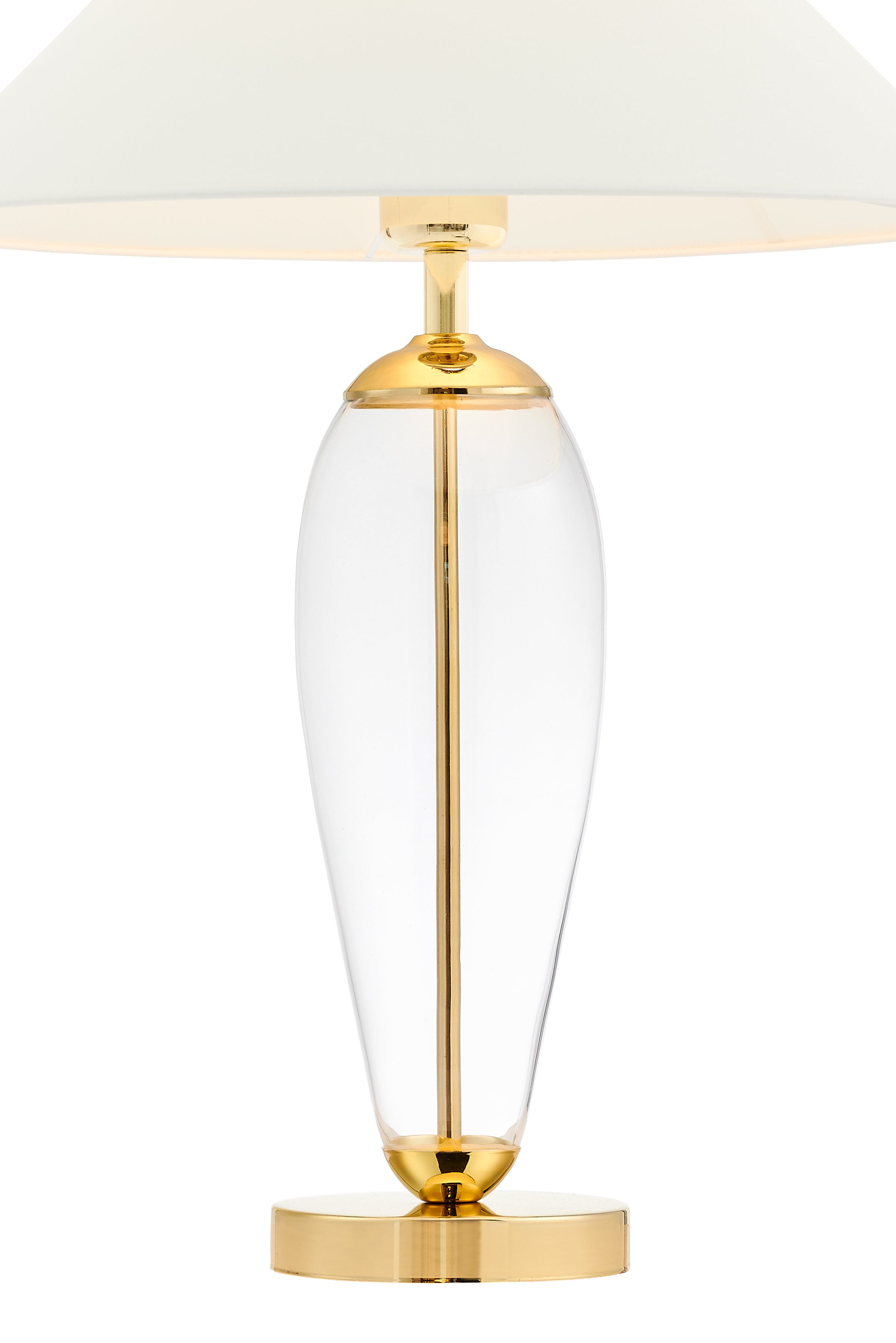 REA table lamp white with transparent base and gold finish