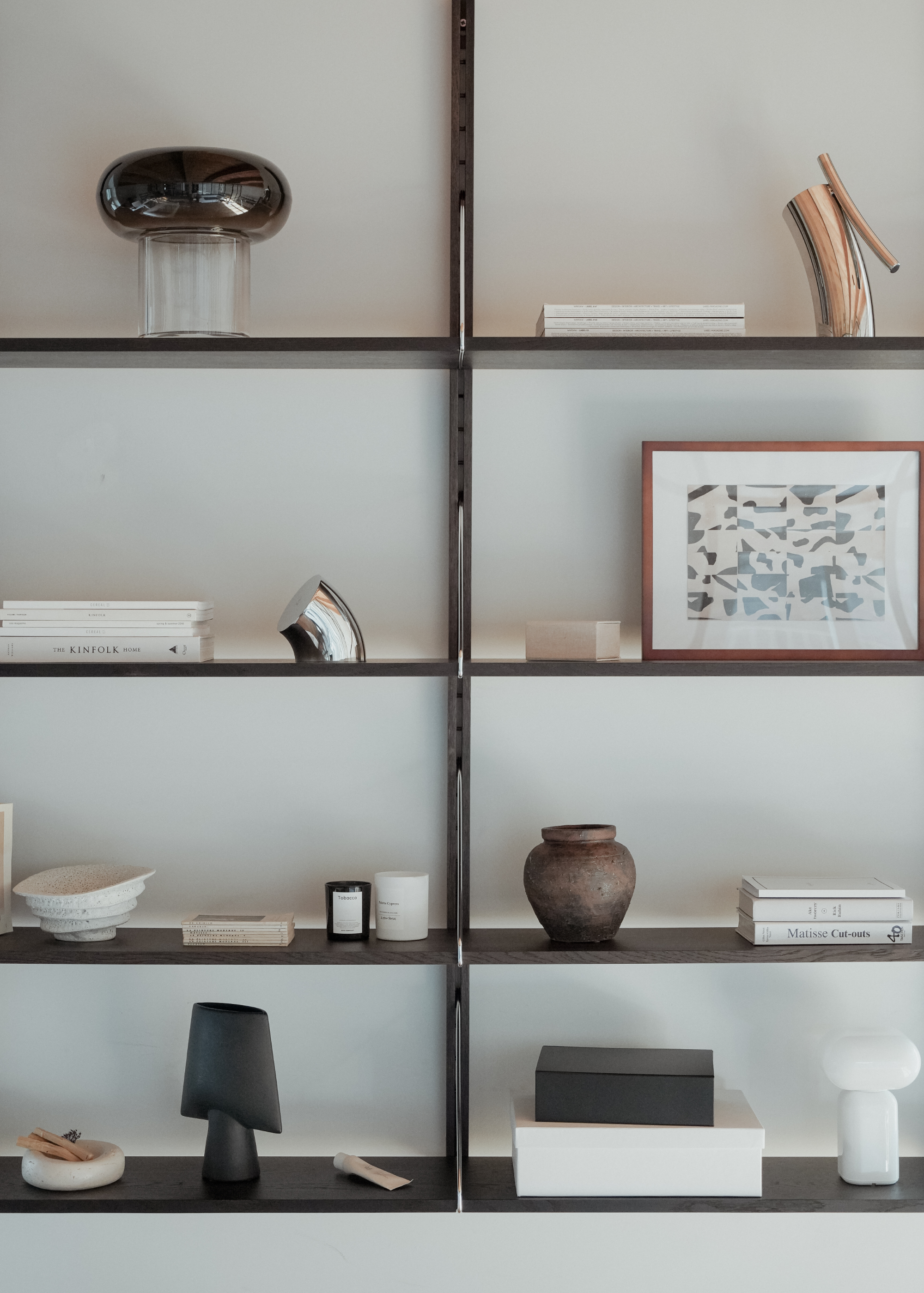 Regał ścienny RODD DUO hebanowe drewno dębowe