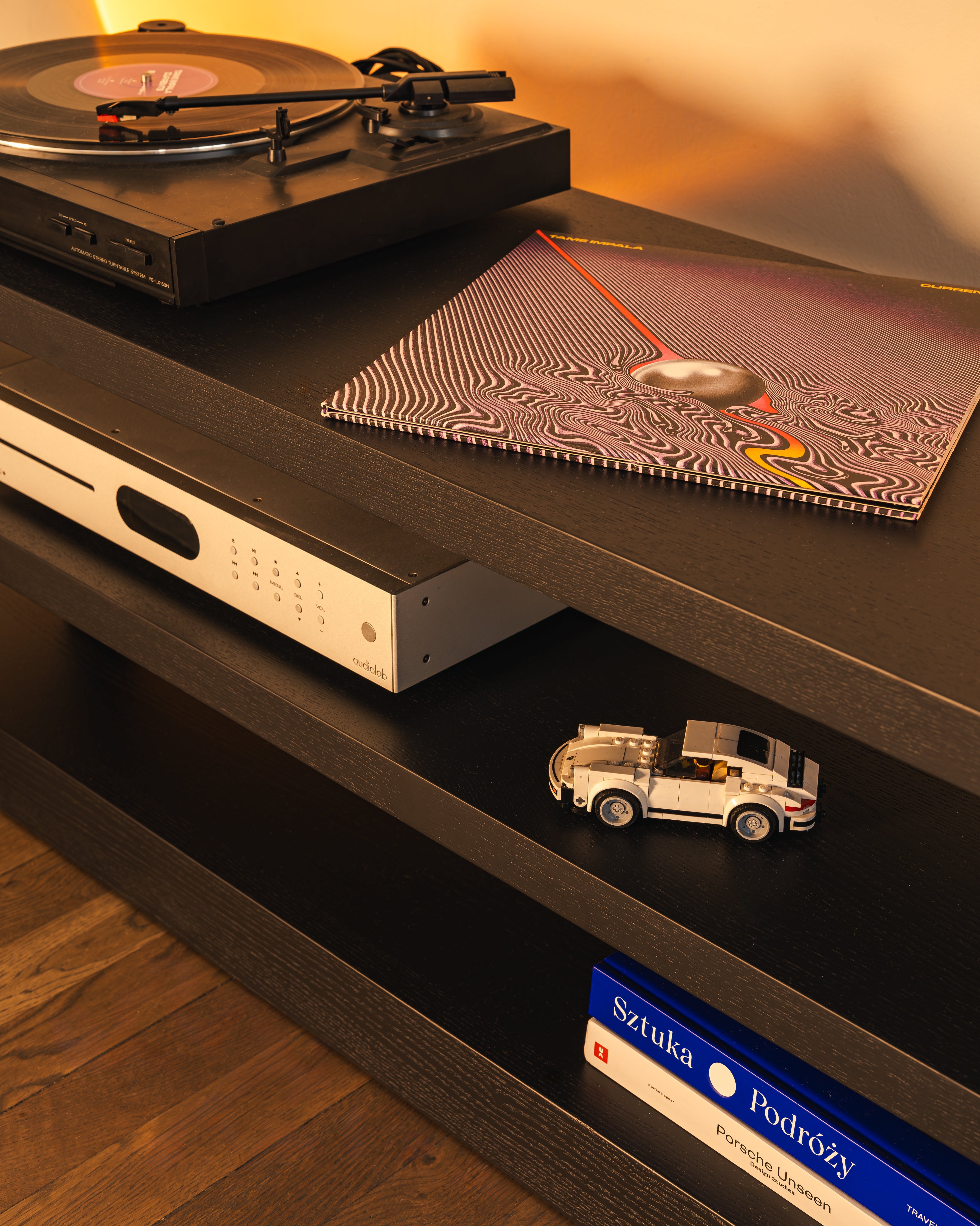 Szafka RTV REL kruczoczarny fornir