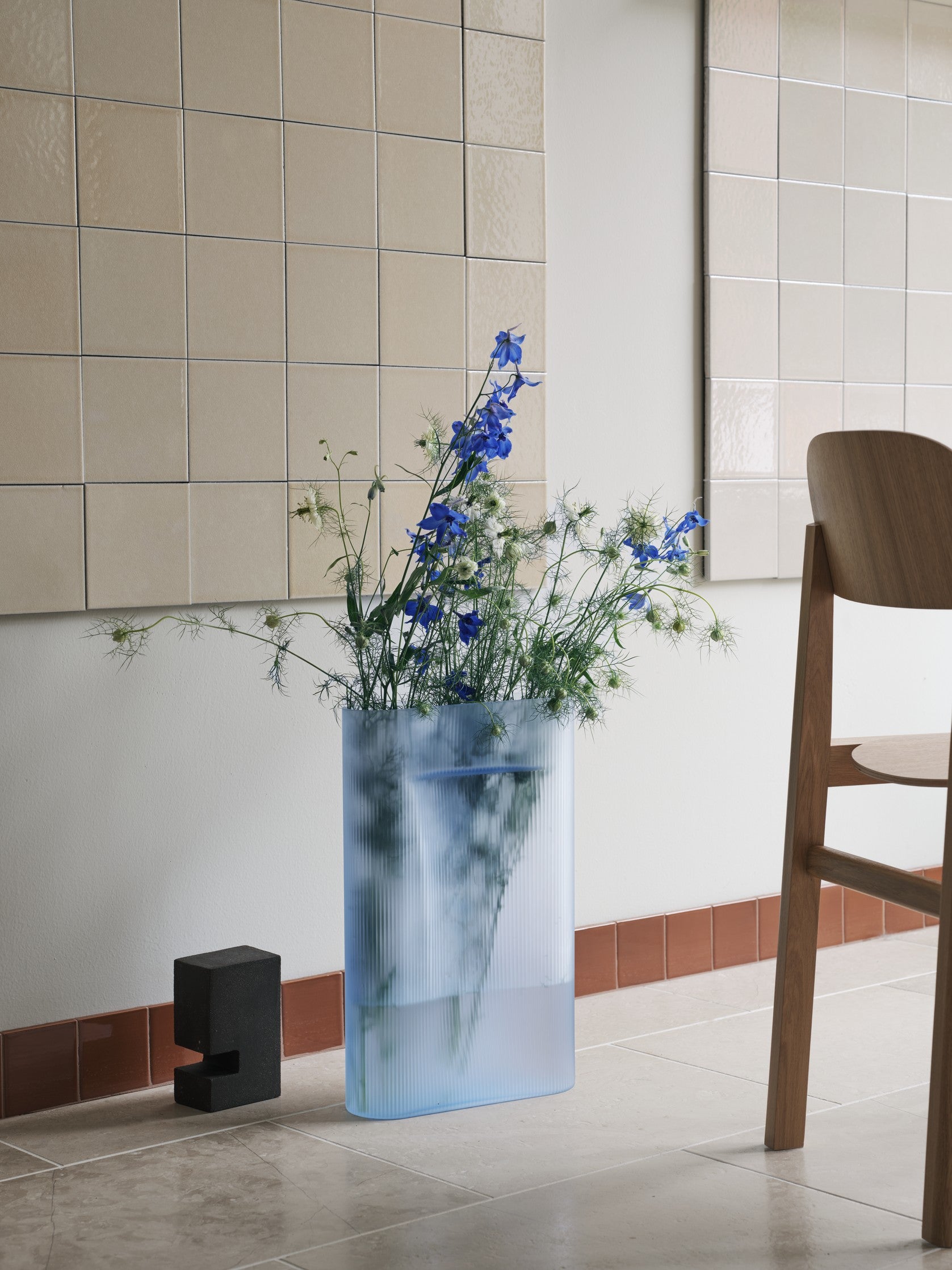 Ridge Blue Vase