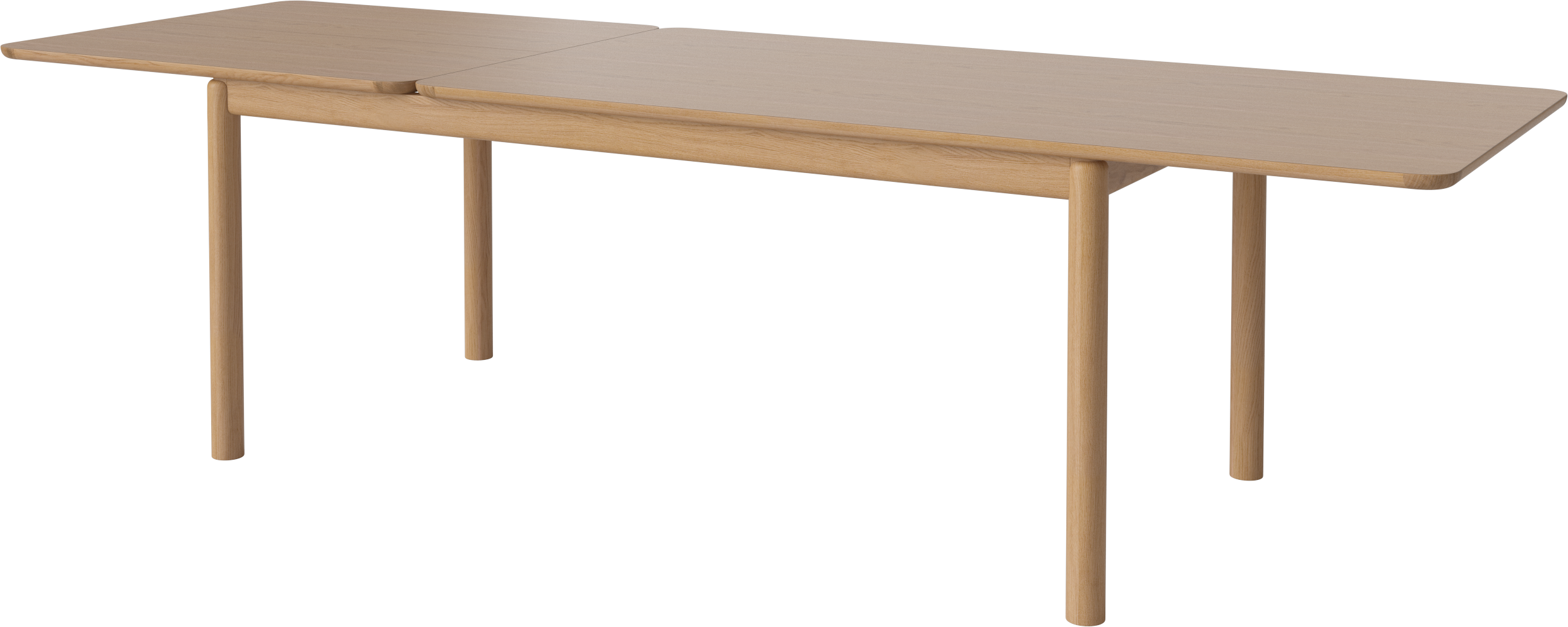 Rozkládací stůl RONYA dýha z dubu s dubovou základnou