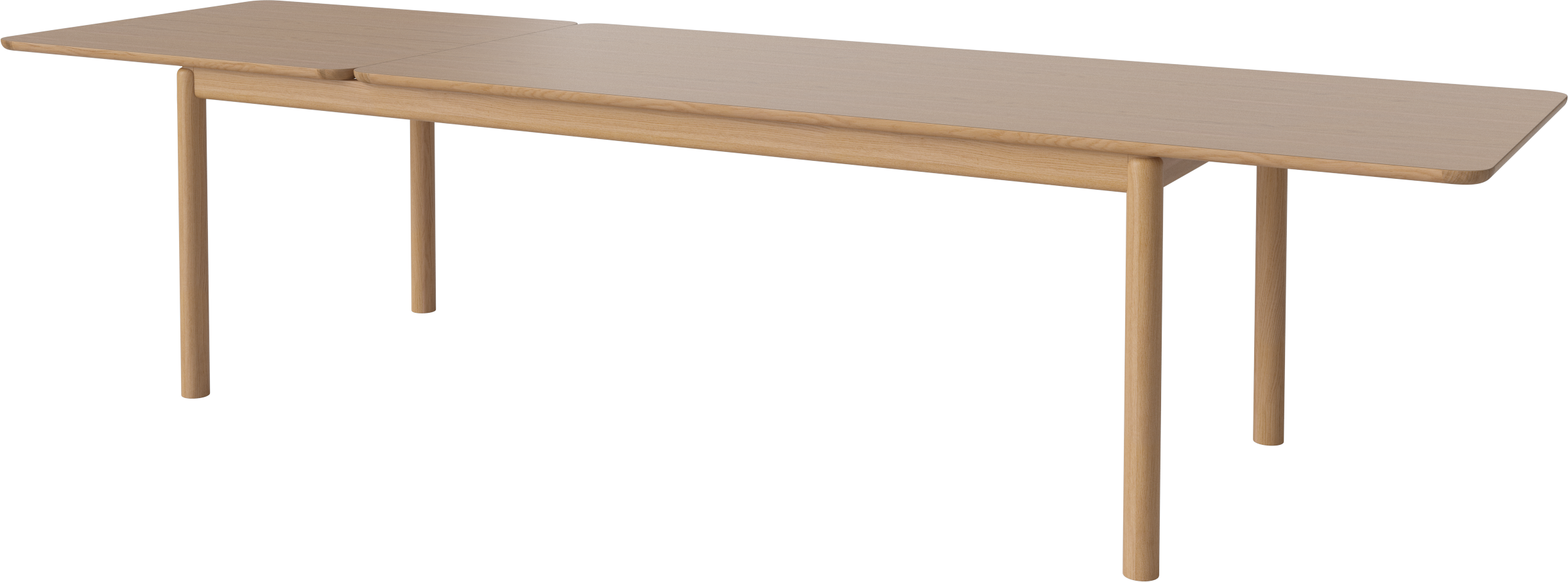 Rozkládací stůl RONYA dýha z dubu s dubovou základnou