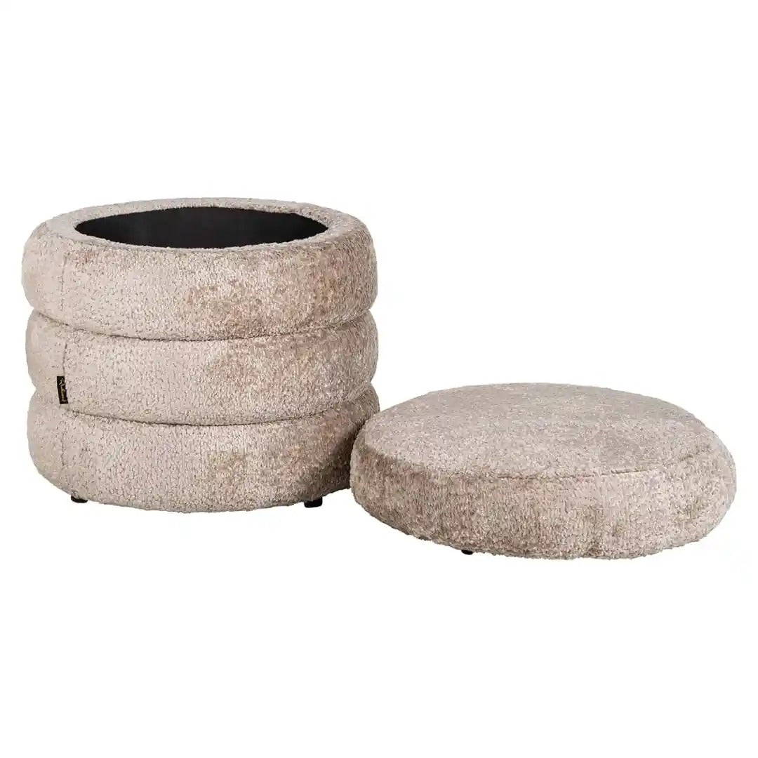 Adele Beige Storage Ottoman