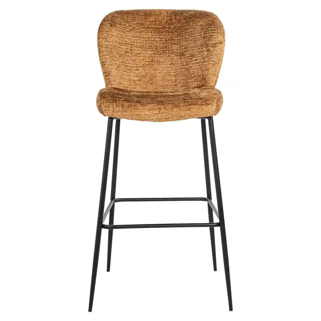 DARBY brown bar stool with black base