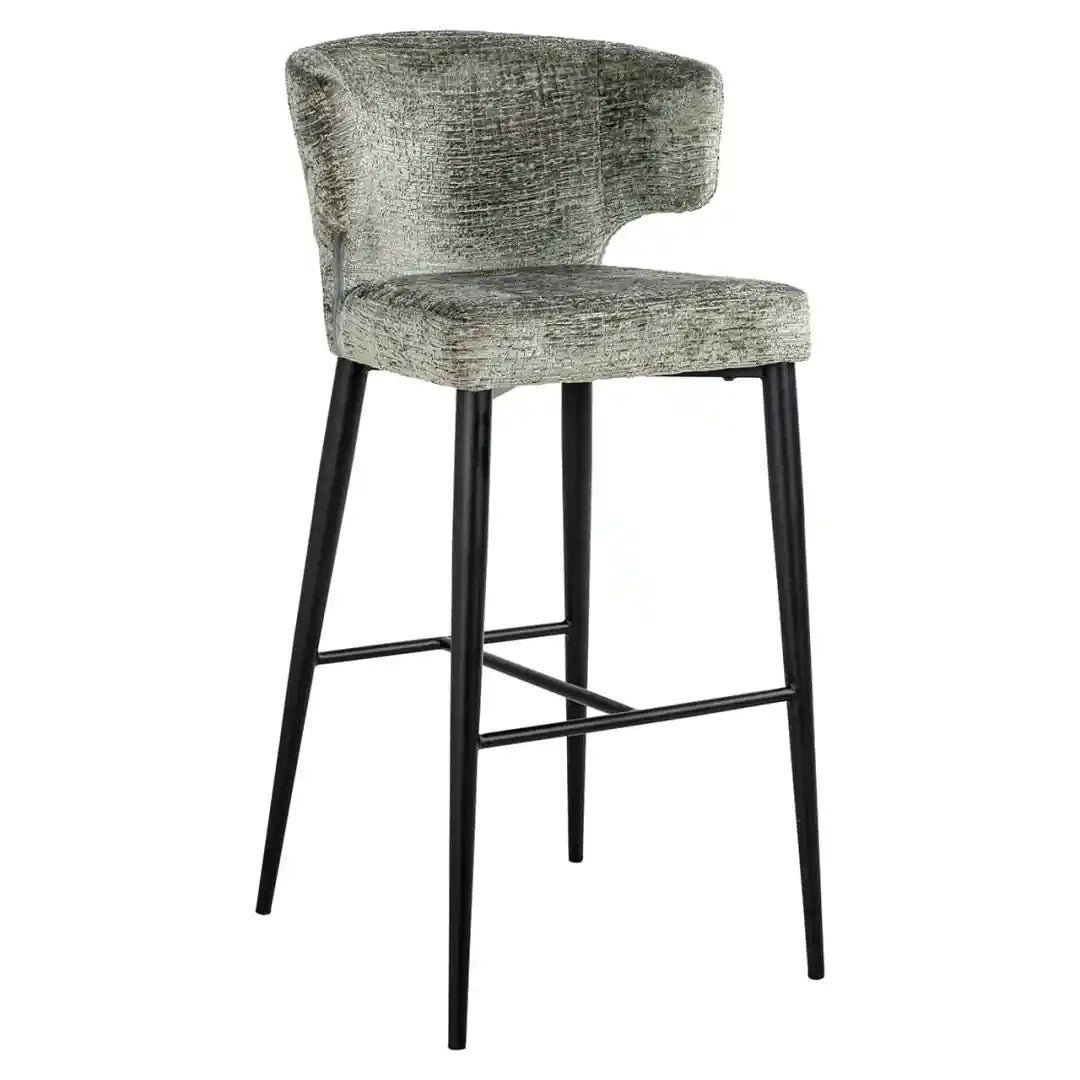 TAYLOR gray bar stool with black base