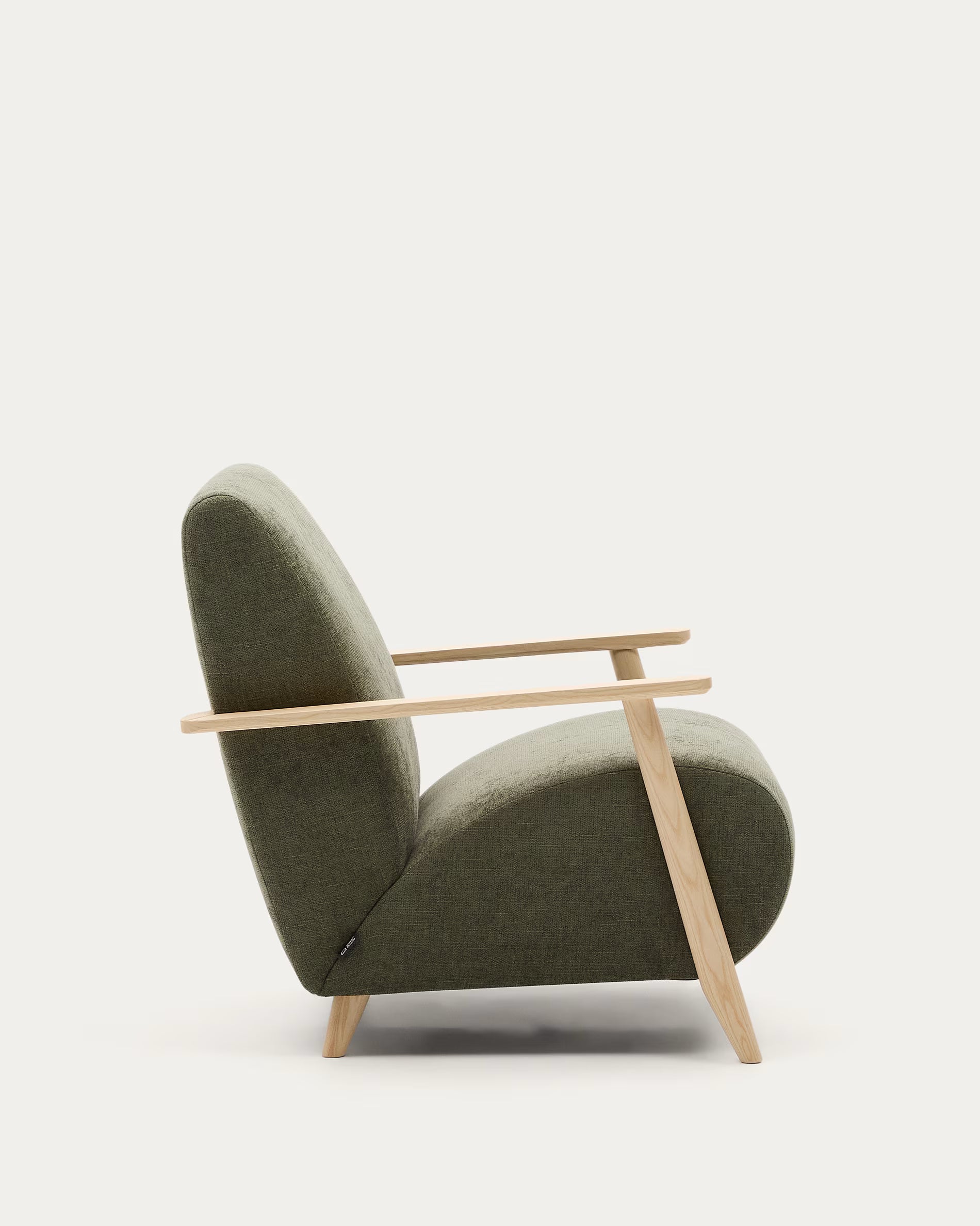 MEGHAN green armchair with ash base
