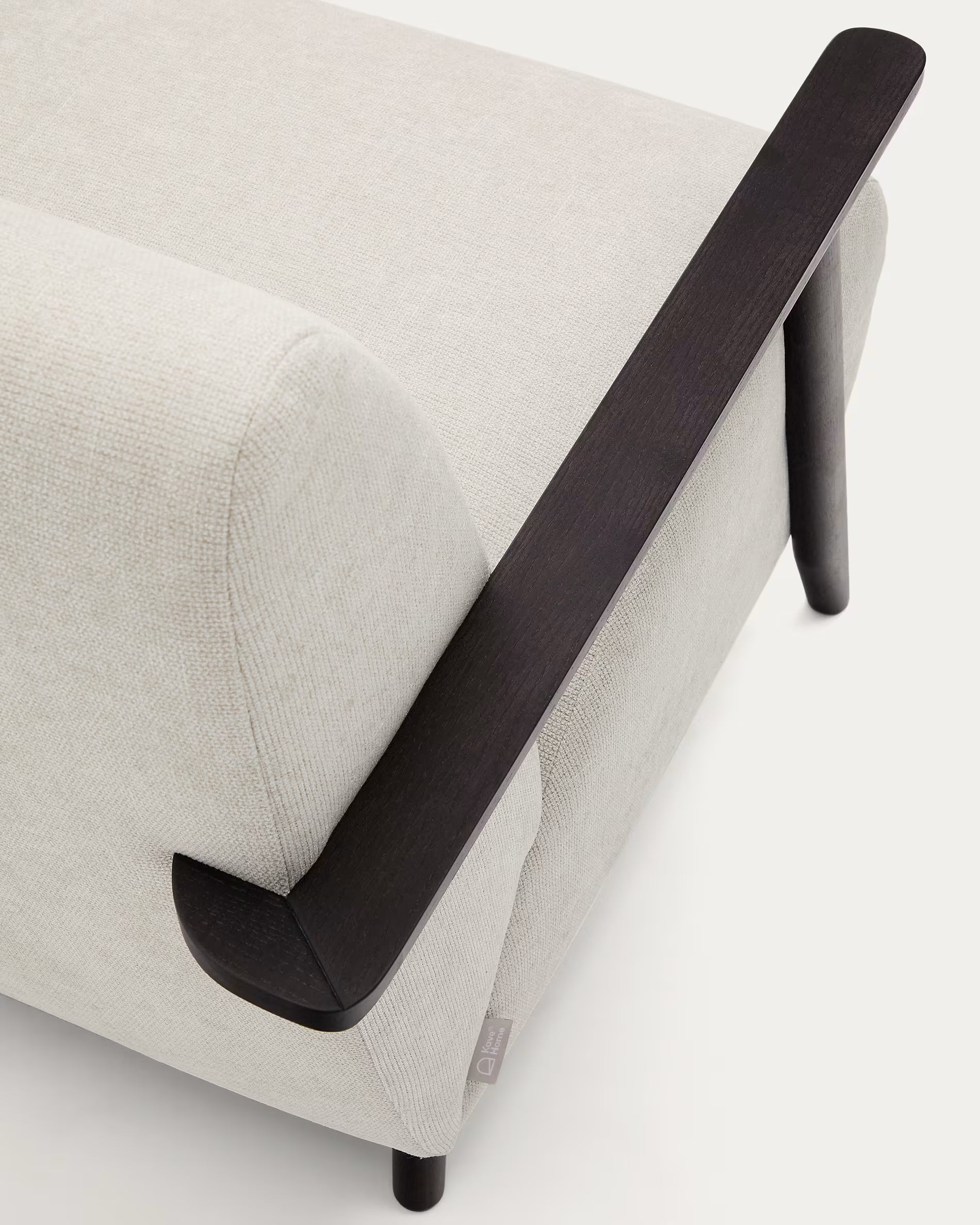 MEGHAN cream armchair with black base