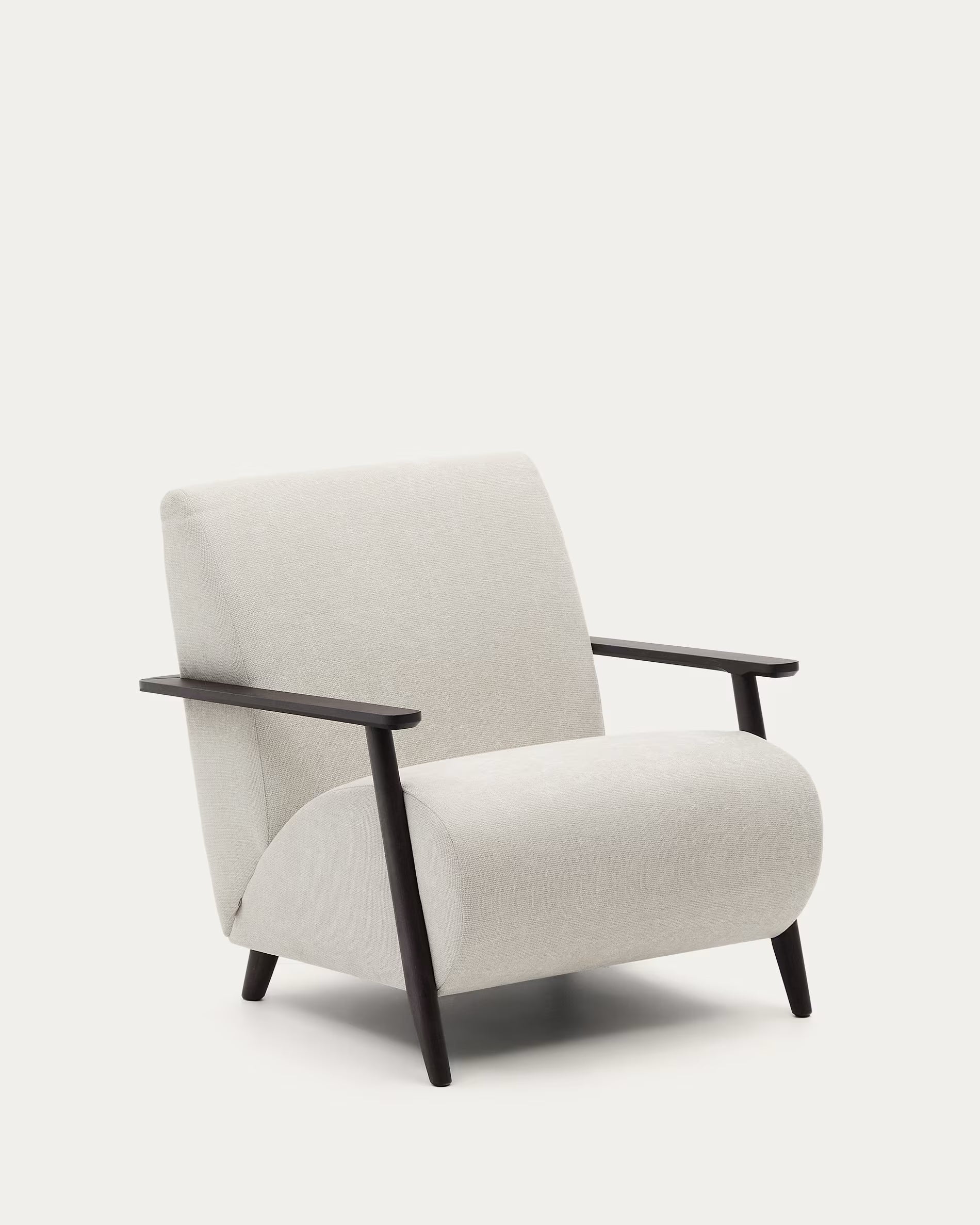 MEGHAN cream armchair with black base