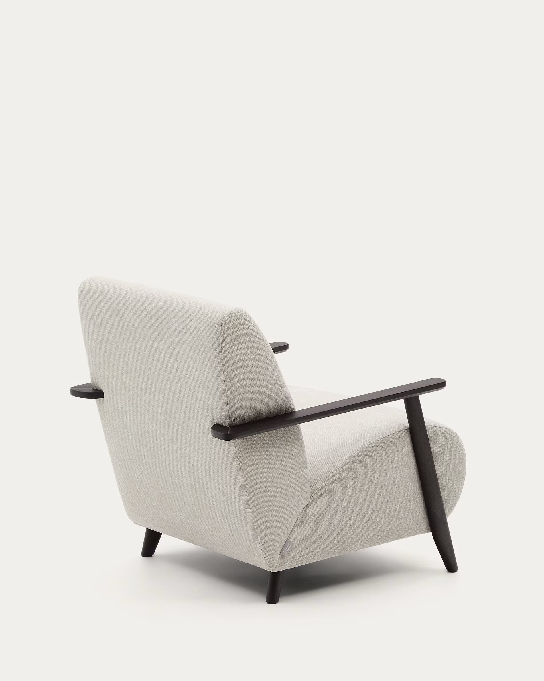 MEGHAN cream armchair with black base