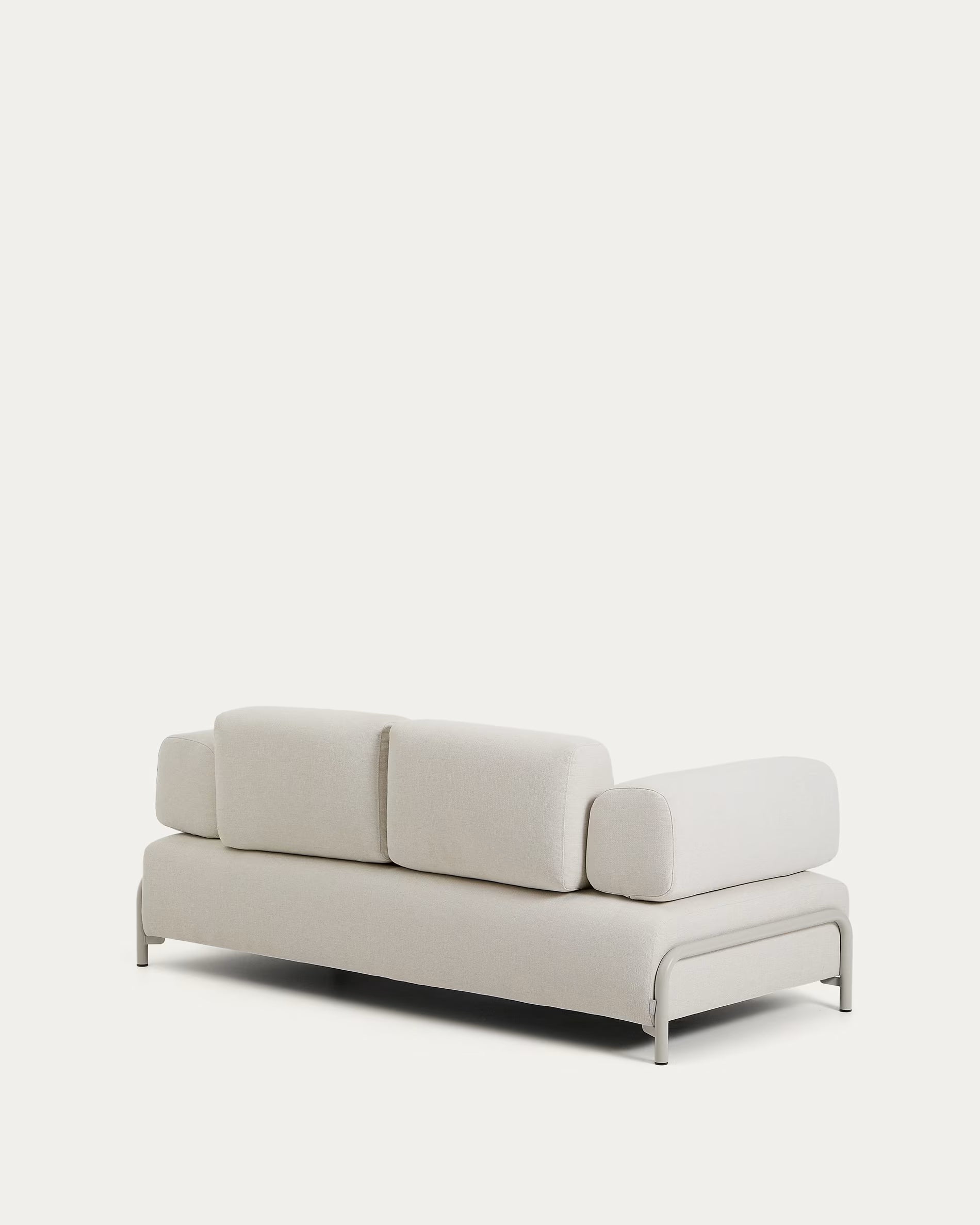 Sofa pro 2 osoby s opěrkami COMPO béžová s béžovým podstavcem