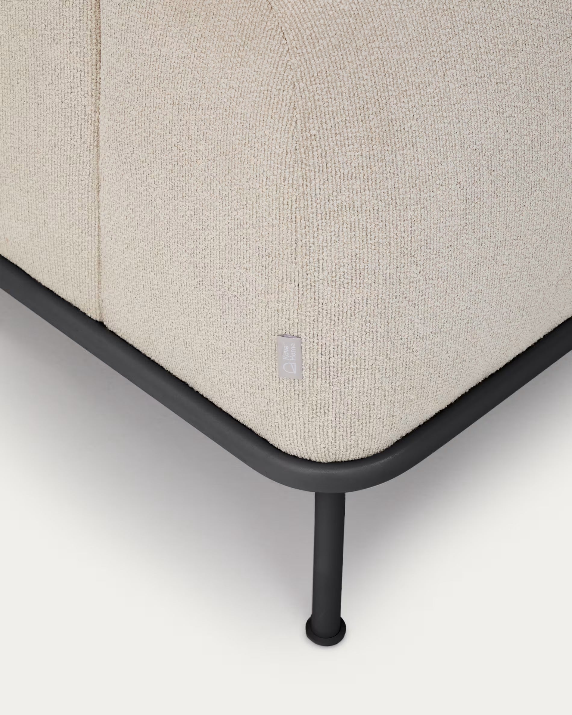 3-seater AURUM ecru chenille sofa with a dark gray base