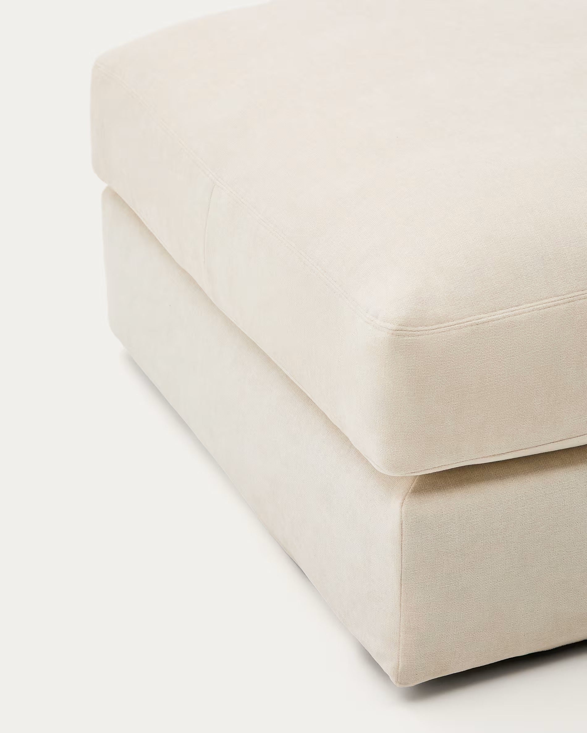 ALEA ecru chenille footstool