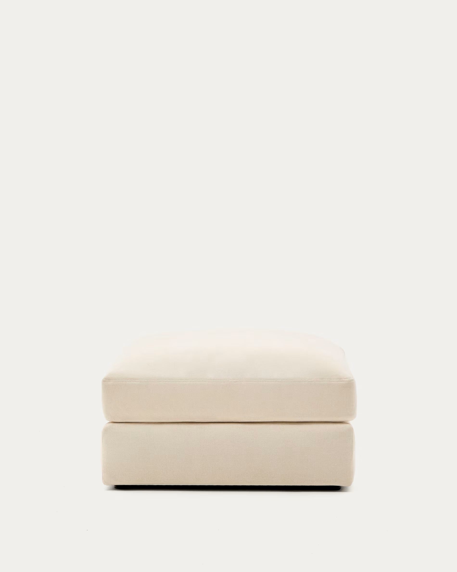 ALEA ecru chenille footstool