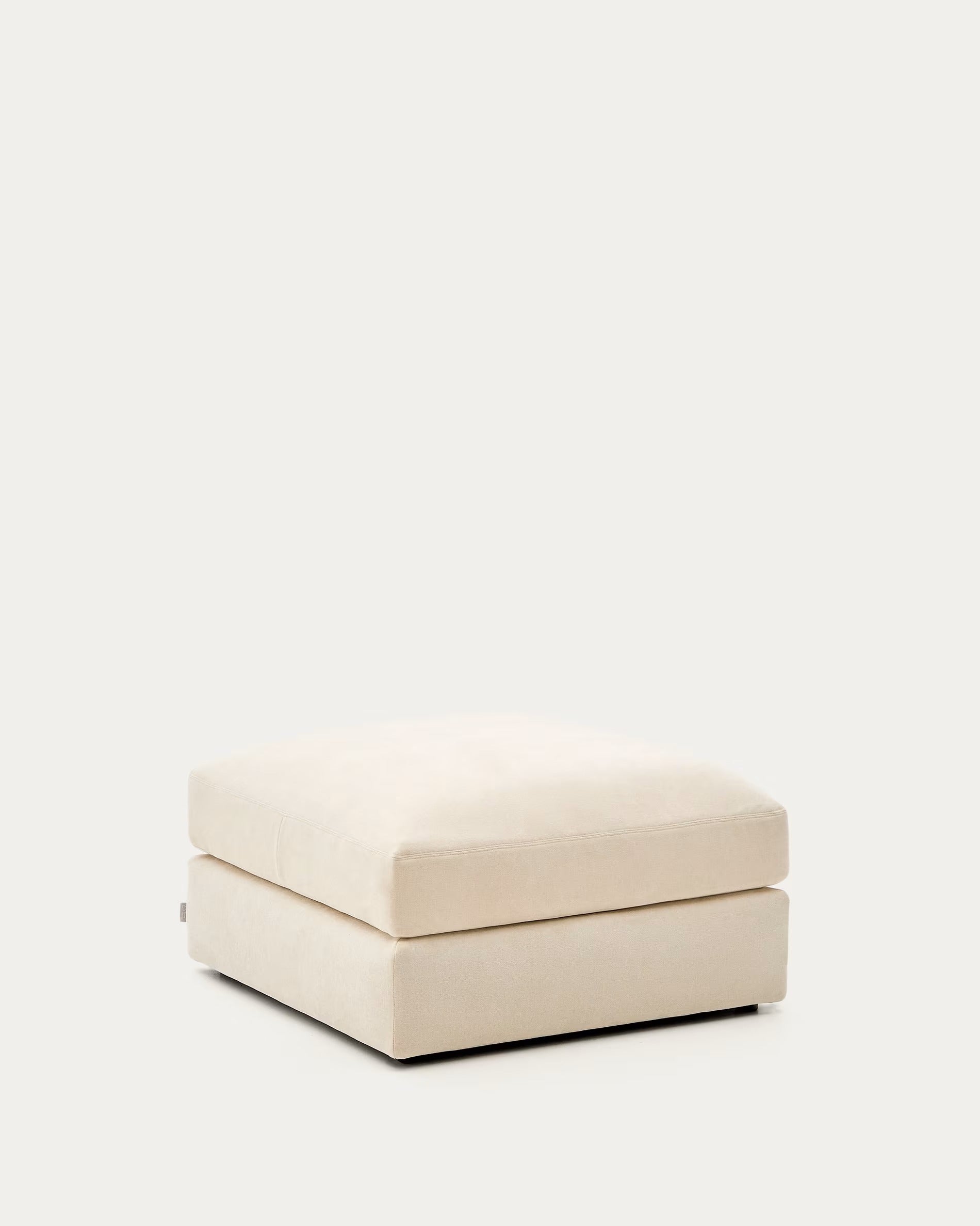 ALEA ecru chenille footstool