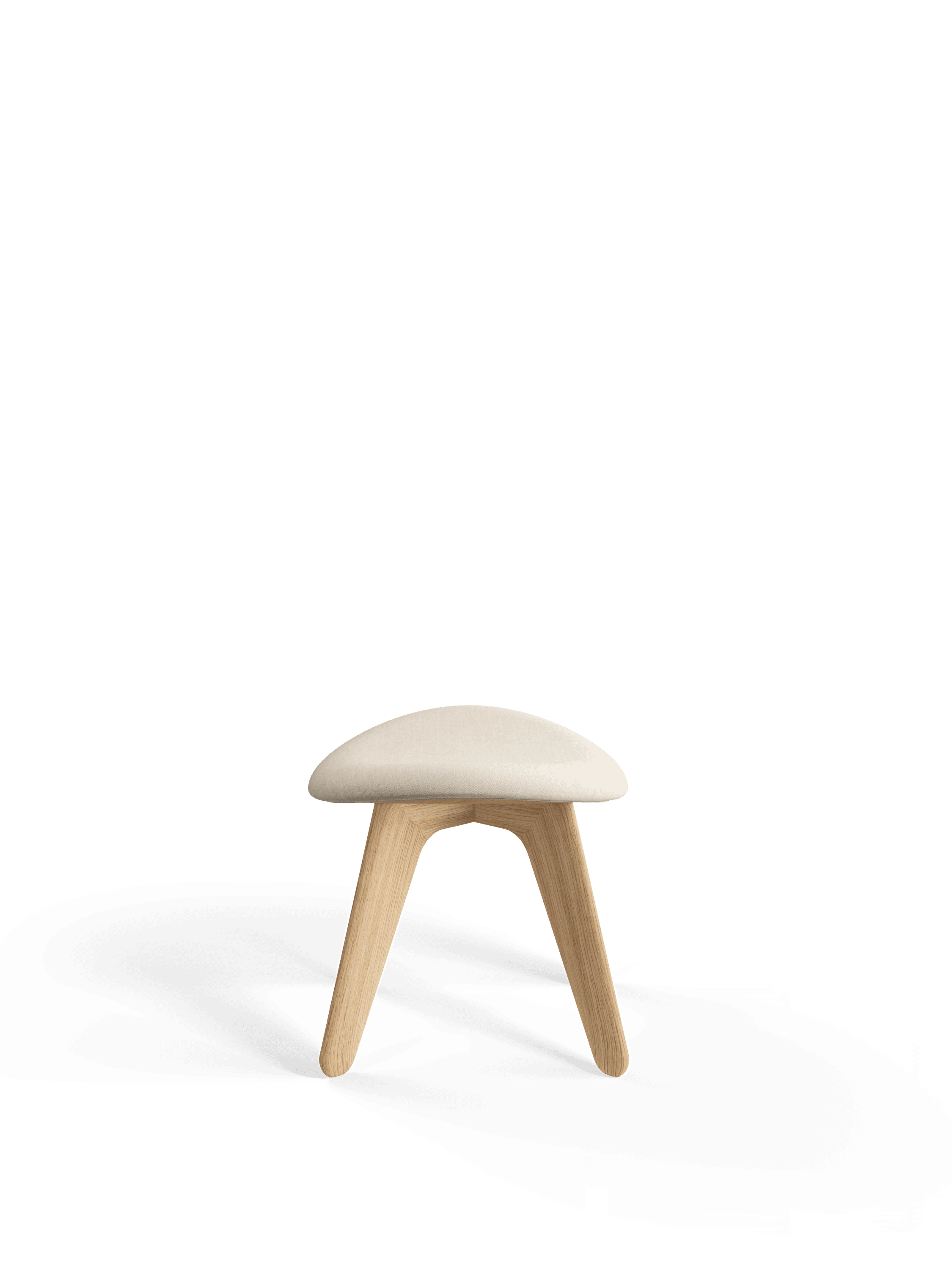 Podnožník SLAB krémový s dubovým podstavcem