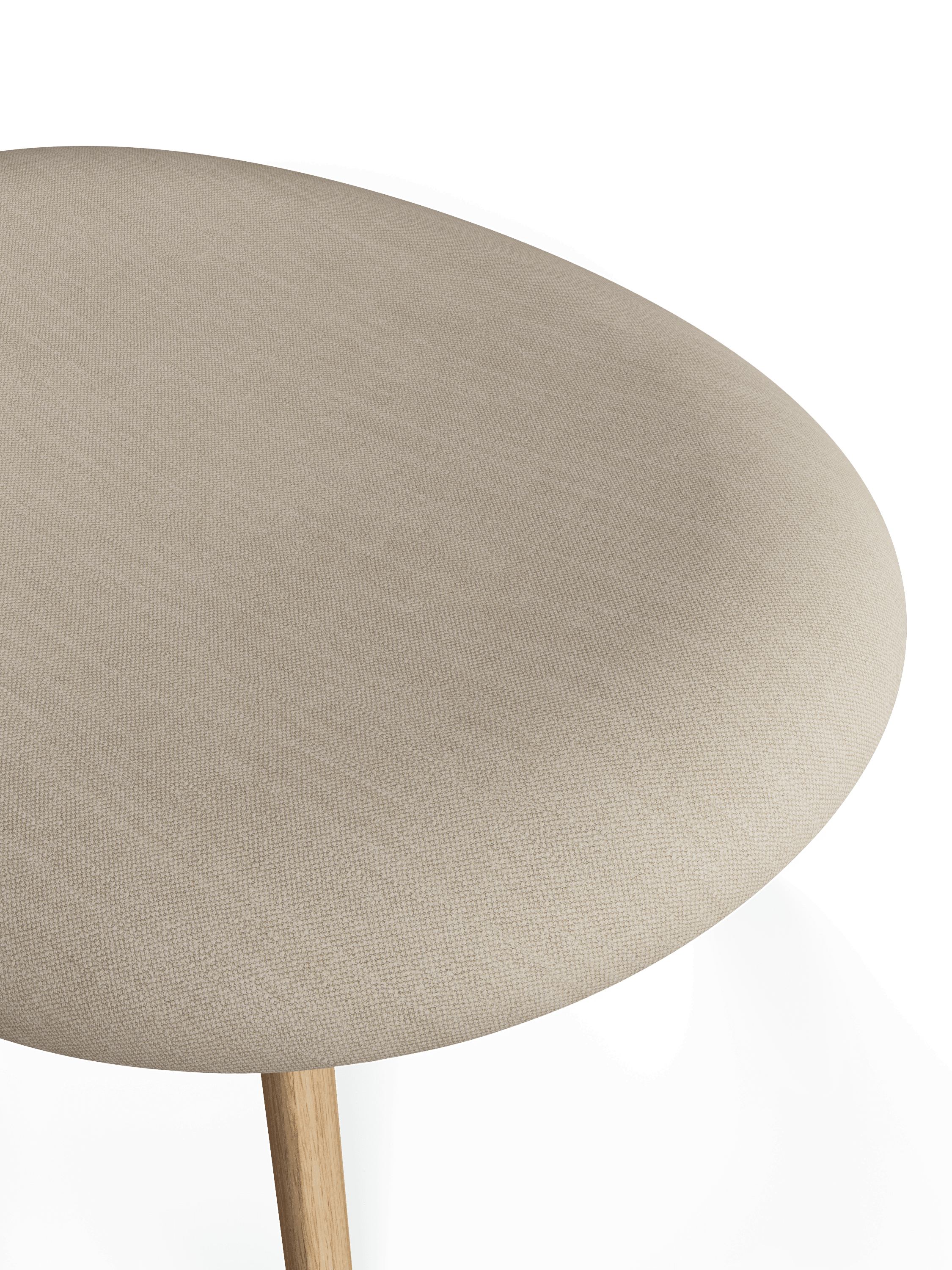 Podnožník SLAB krémový s dubovým podstavcem