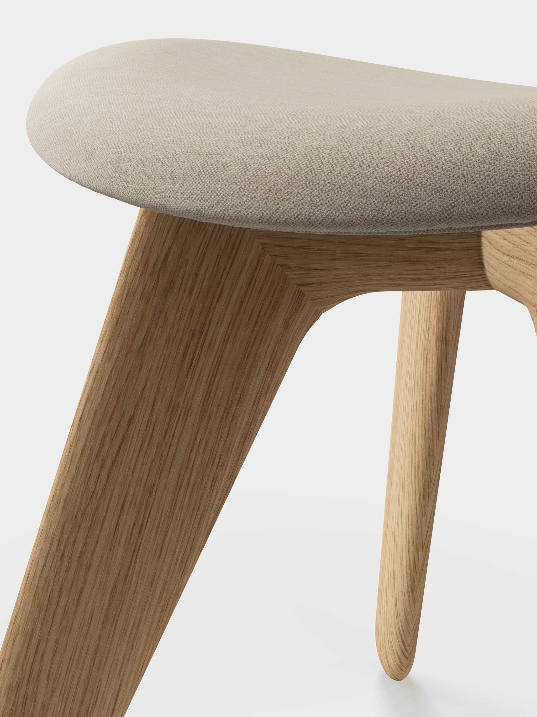 Podnožník SLAB krémový s dubovým podstavcem