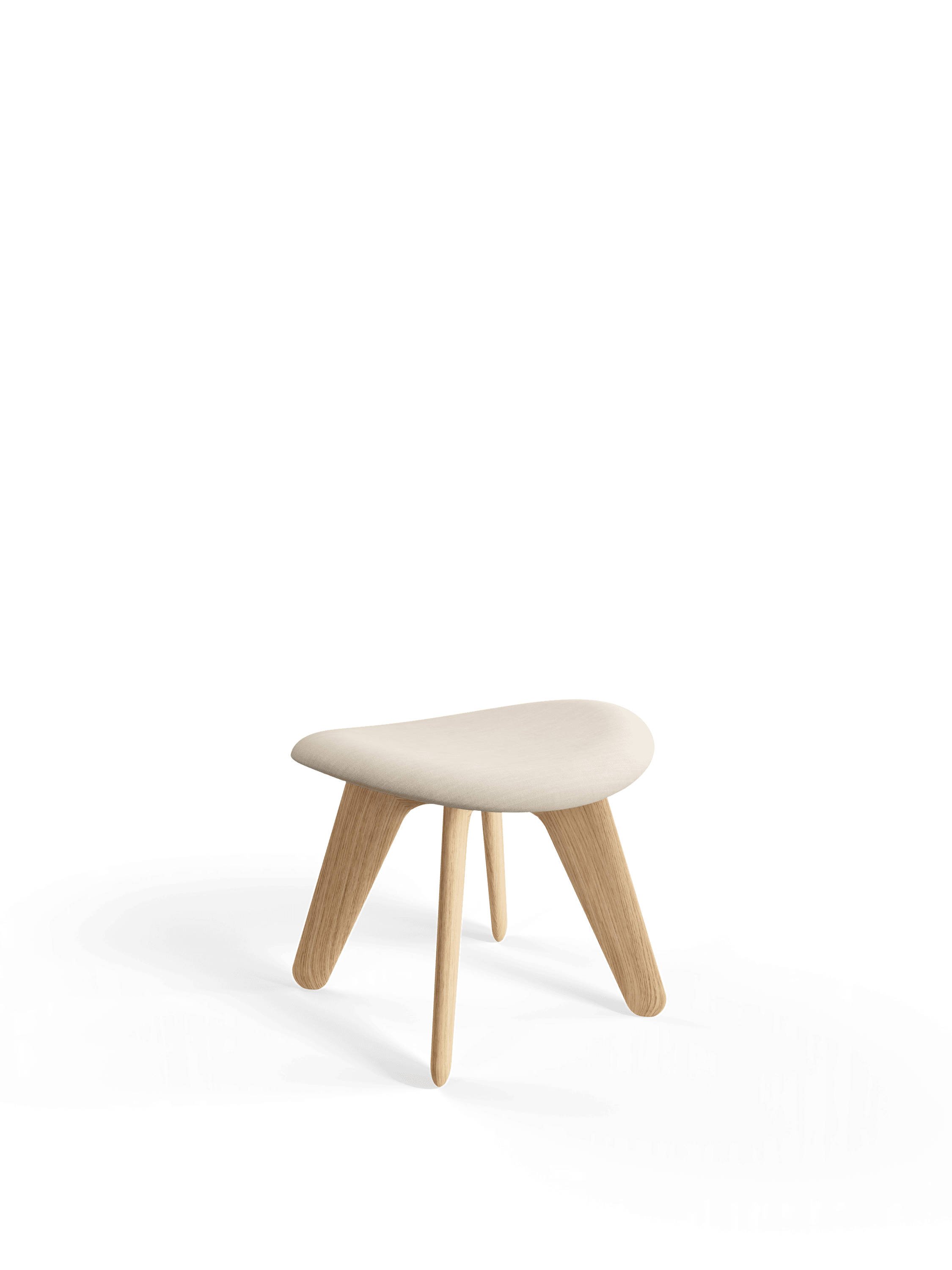 Podnožník SLAB krémový s dubovým podstavcem