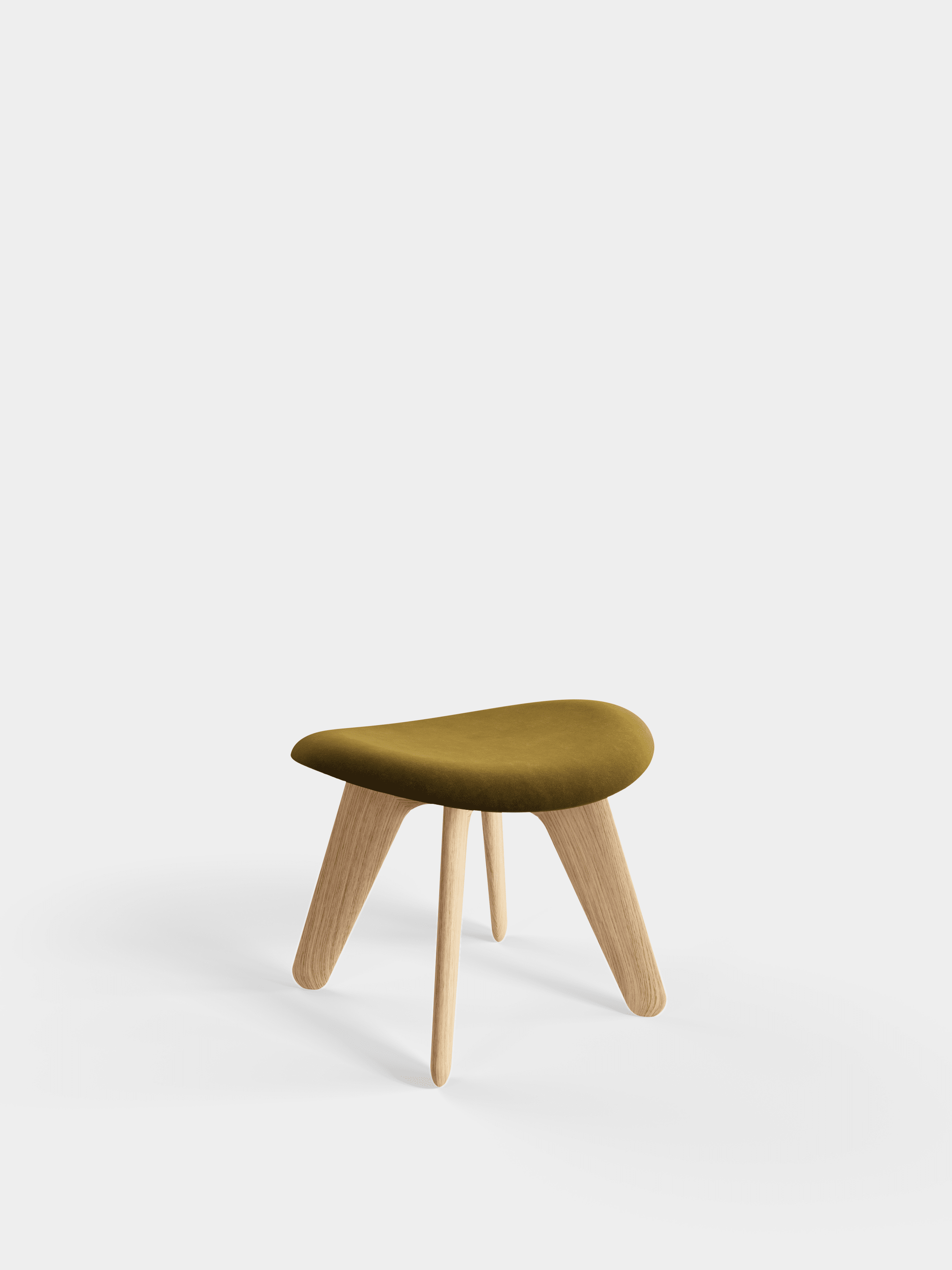 Podnóżek SLAB khaki z dębową podstawą