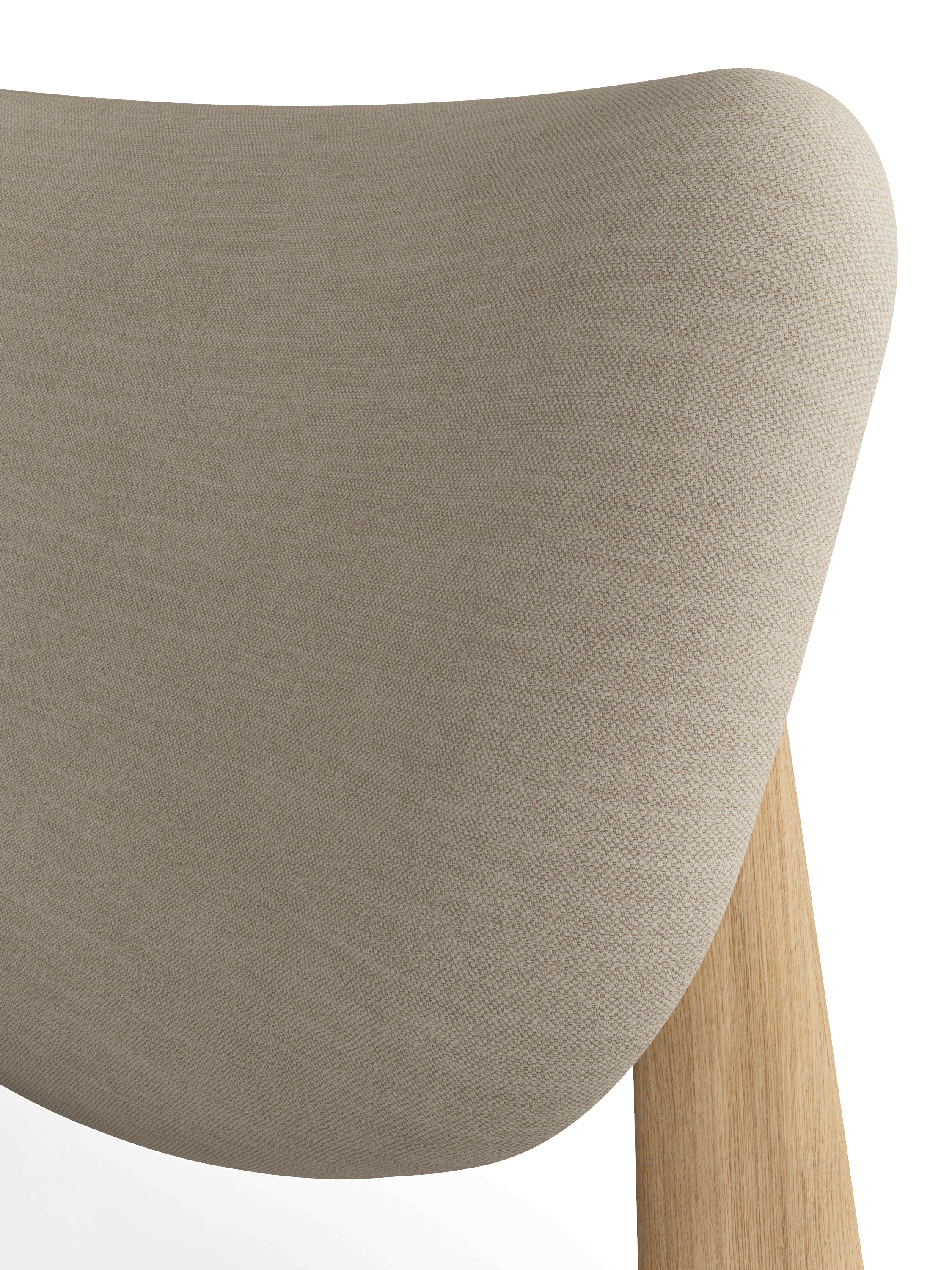 Cream SLAB Armchair with Oak Base