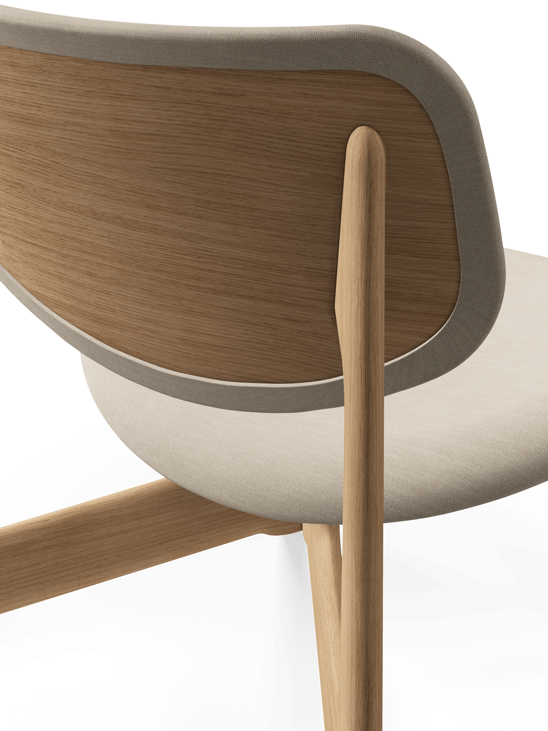 Cream SLAB Armchair with Oak Base