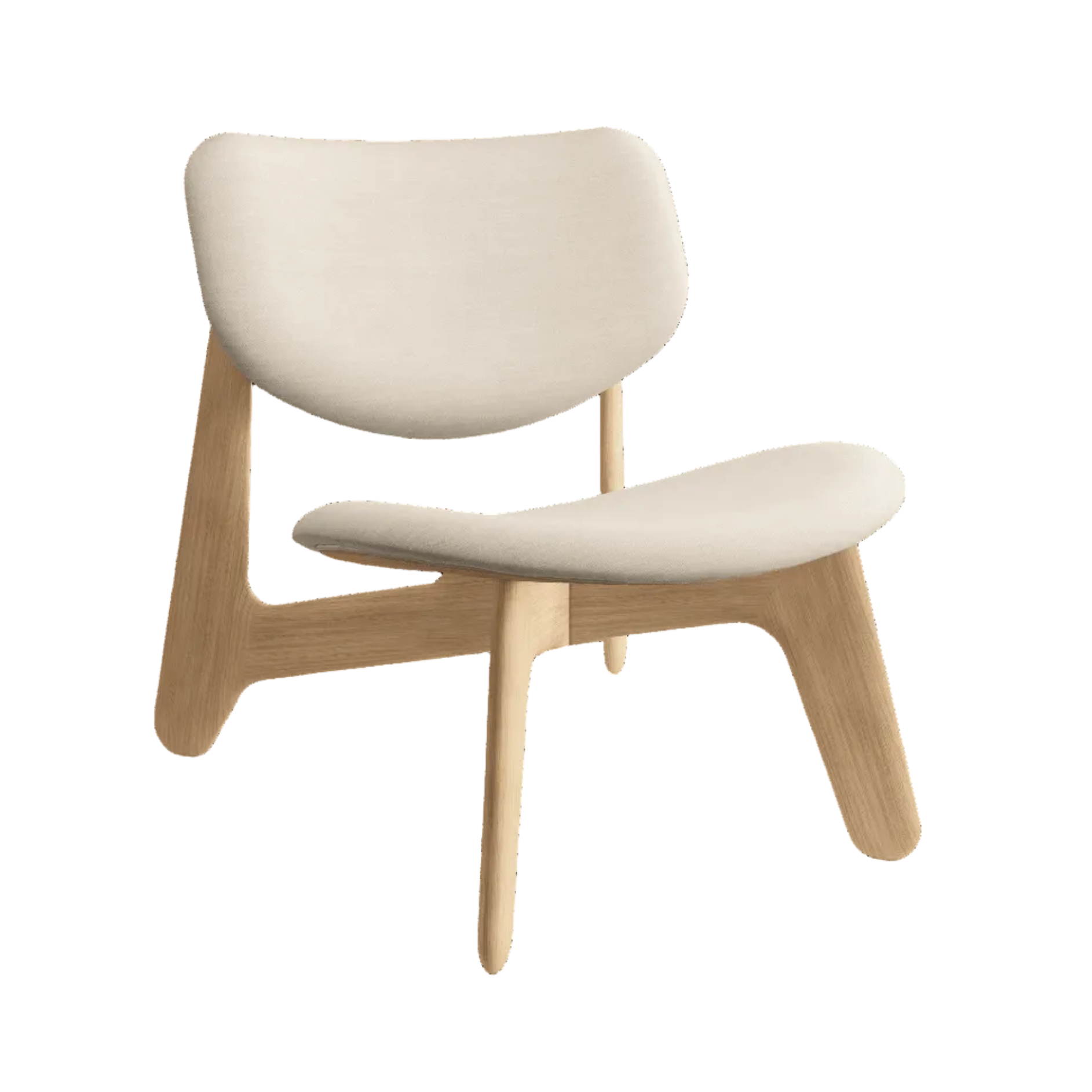 Cream SLAB Armchair with Oak Base