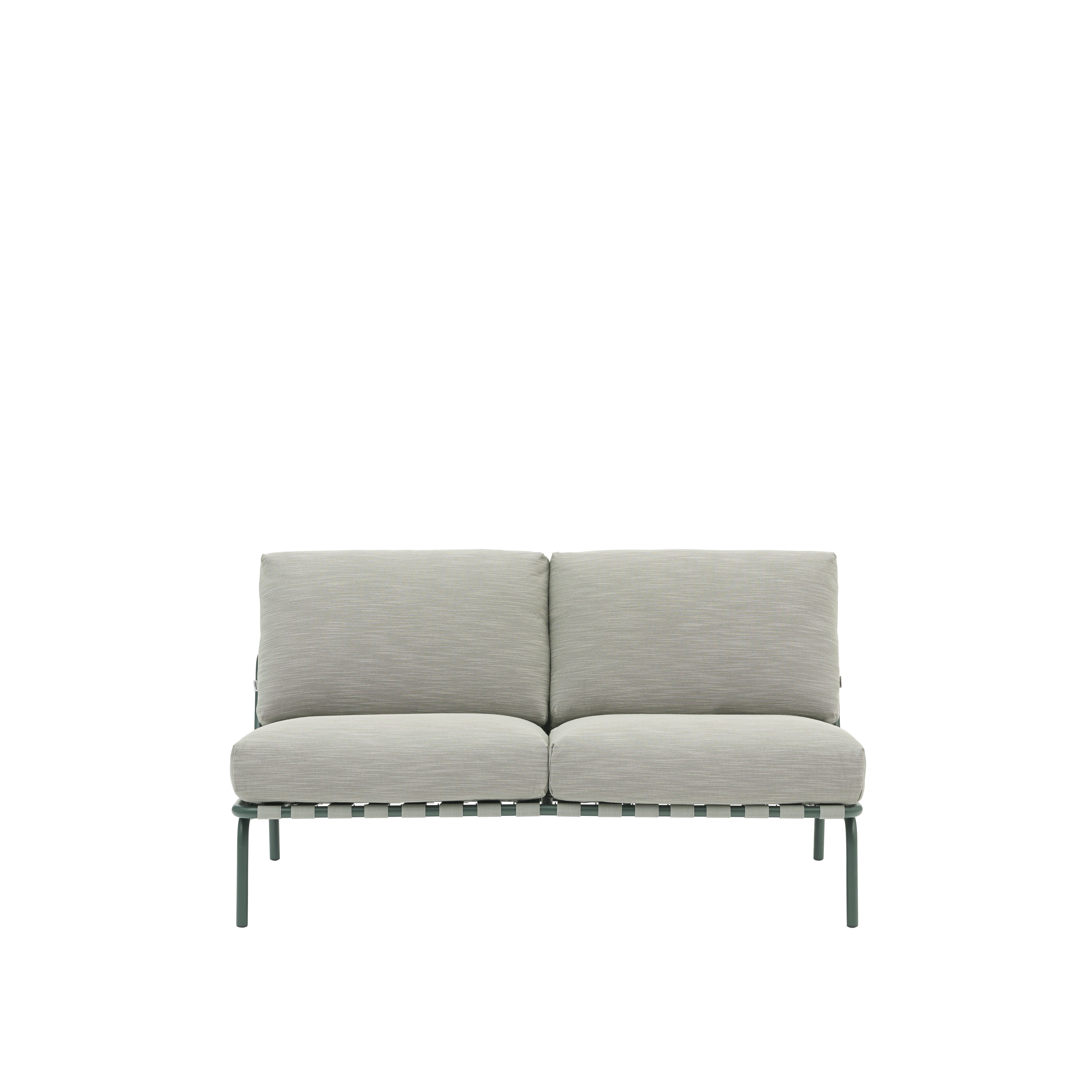 Sofa venkovní 2-osobová SETTLE šedá se zeleným podstavcem