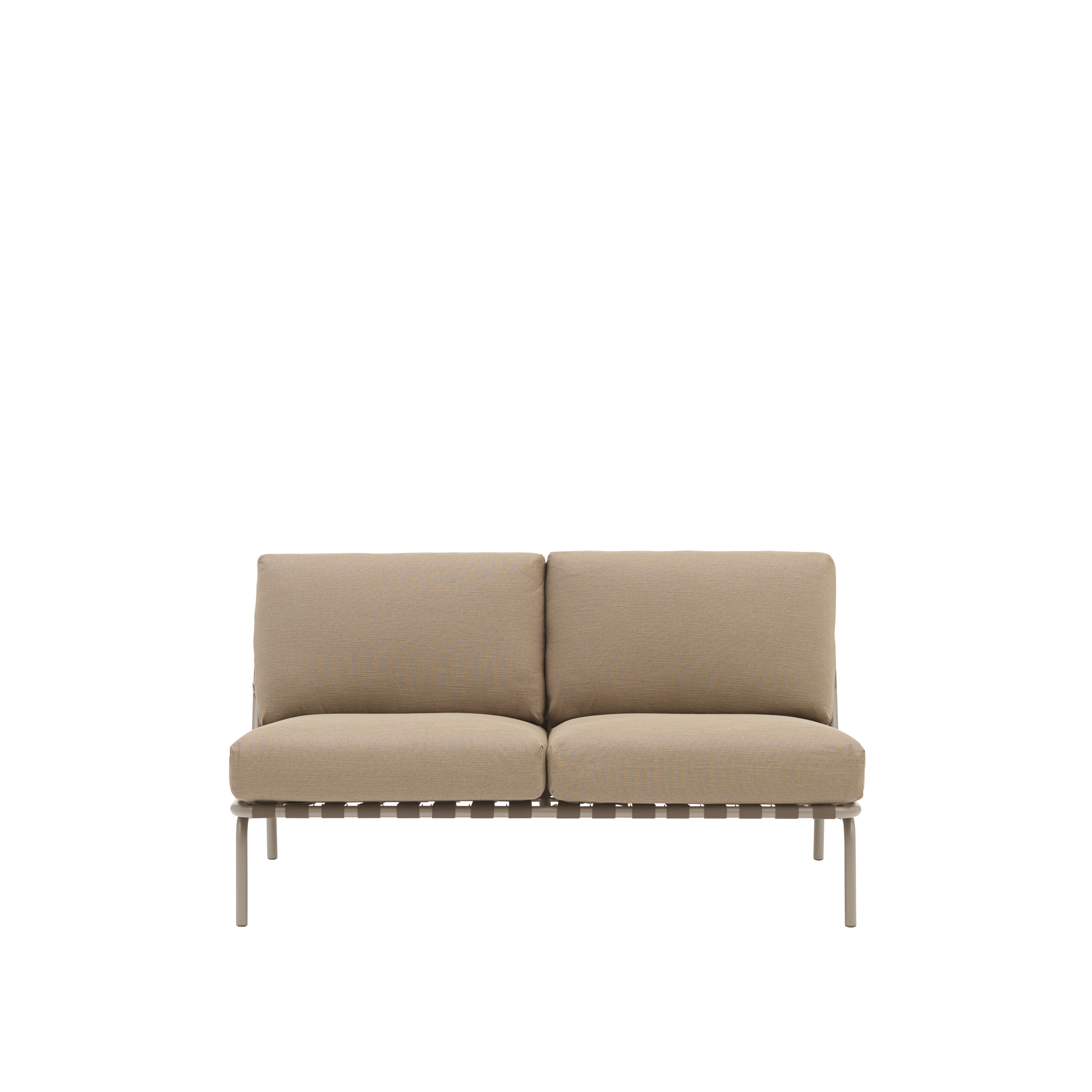 Sofa venkovní 2-osobová SETTLE hnědá s taupe podstavou