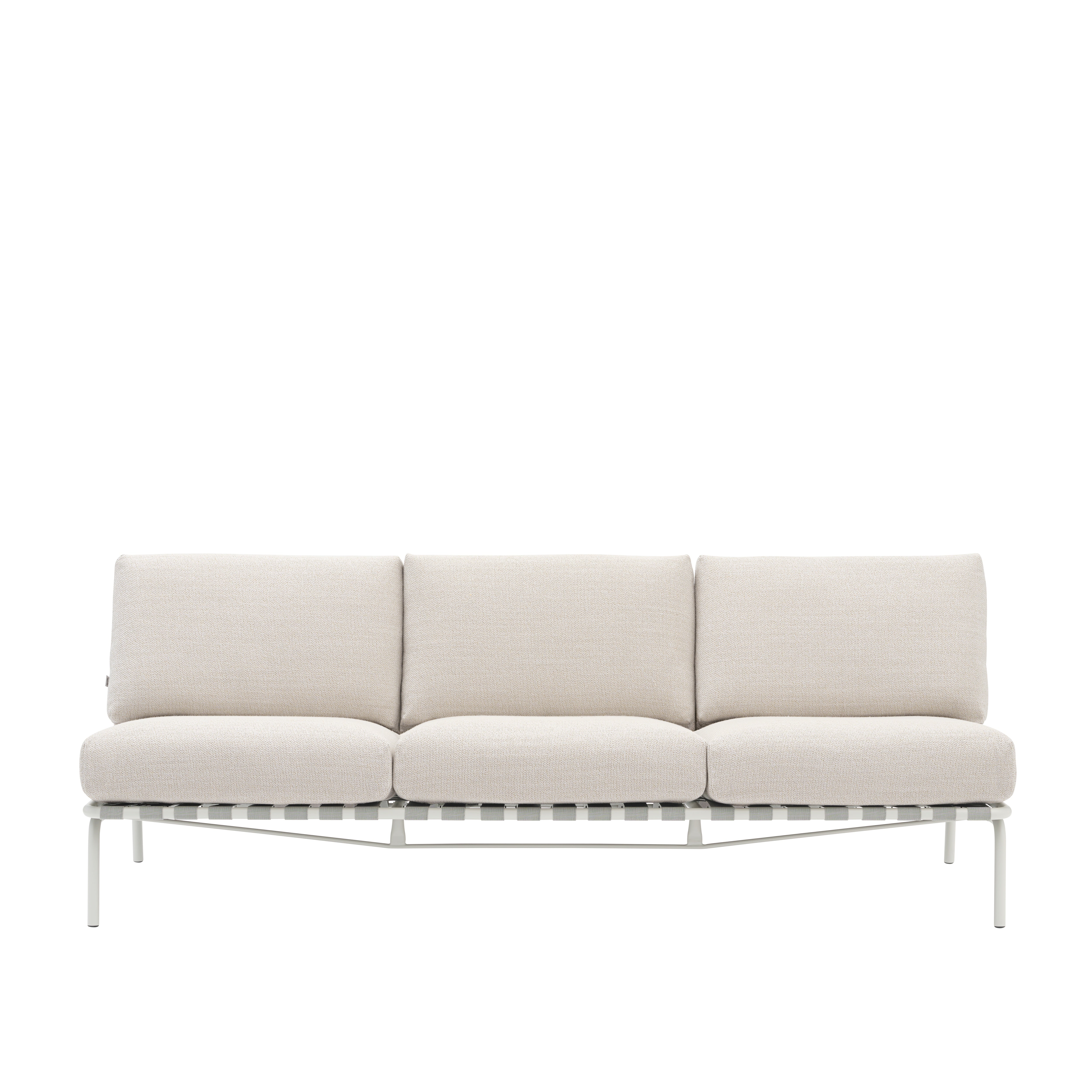 Sofa venkovní 3-osobová SETTLE světle šedá se šedým podstavcem
