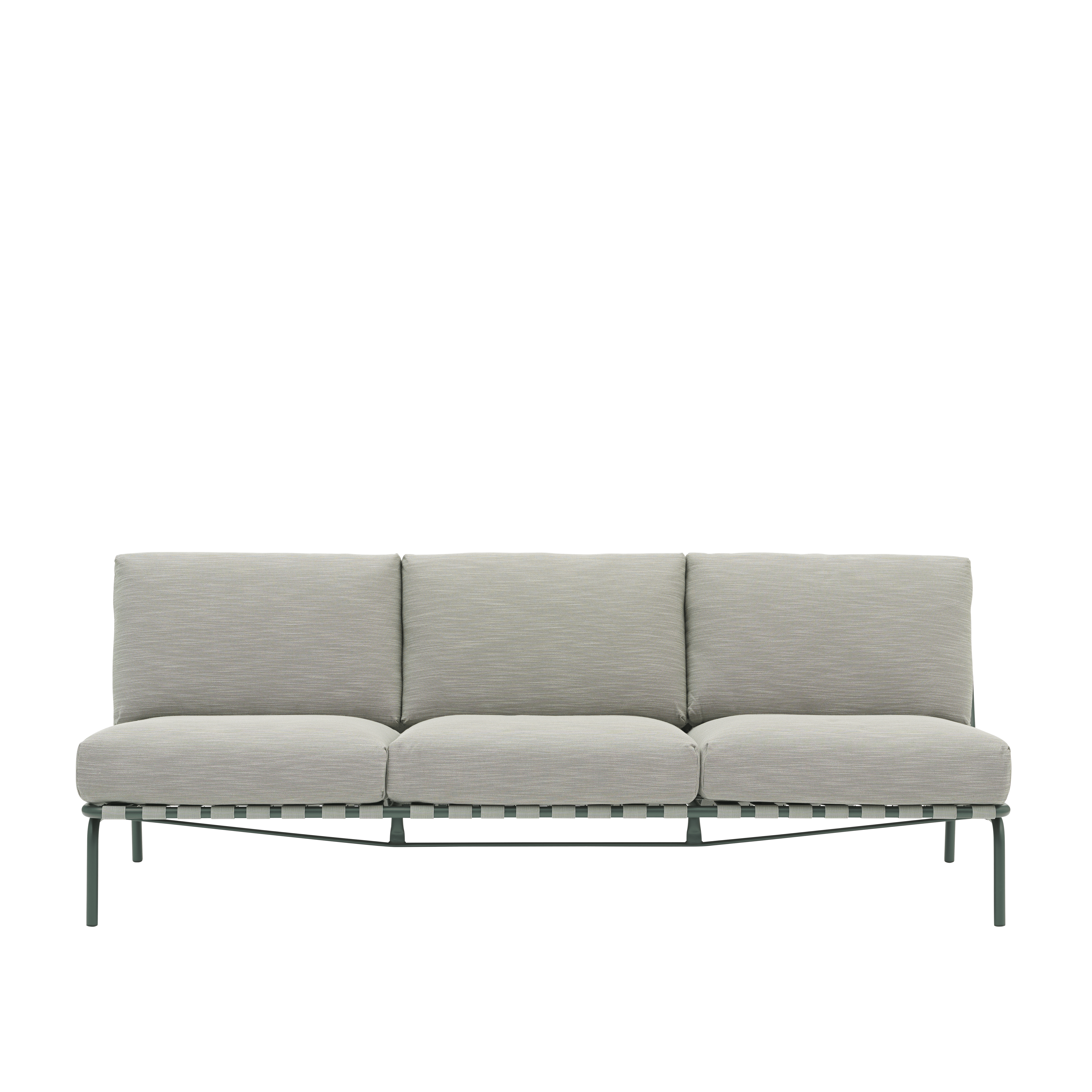 Sofa venkovní 3-osobová SETTLE šedá se zeleným podstavcem