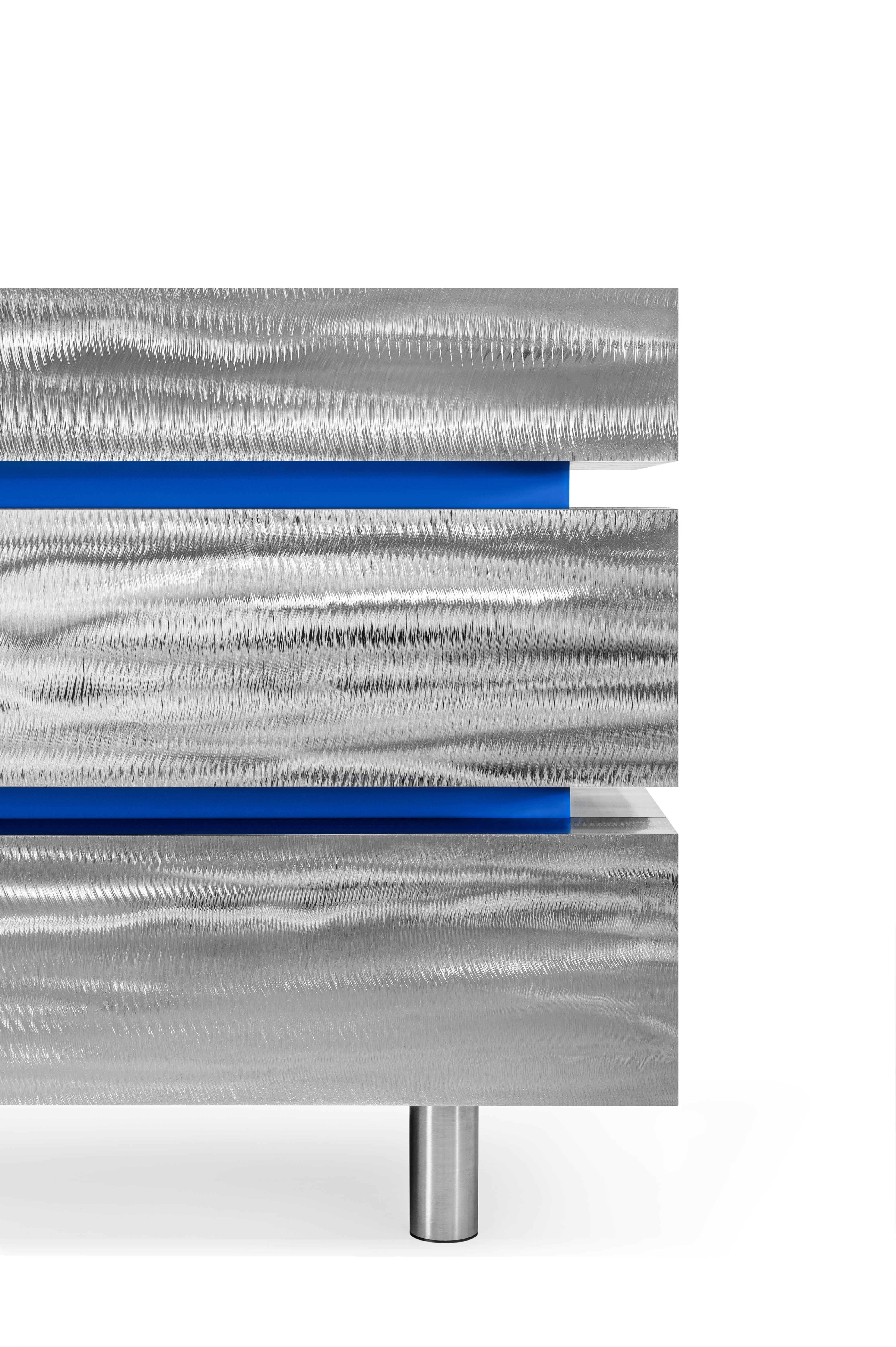 GERRIT CS1 Chest of Drawers - LIMITED EDITION steel with cobalt