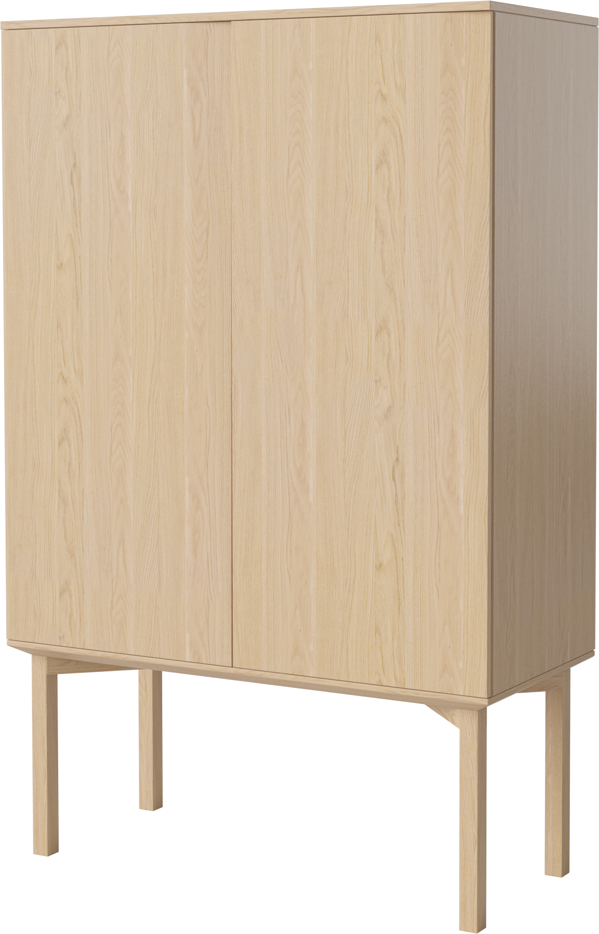 Skříňka SILENT bělené dubové dřevo s dřevěným podstavcem