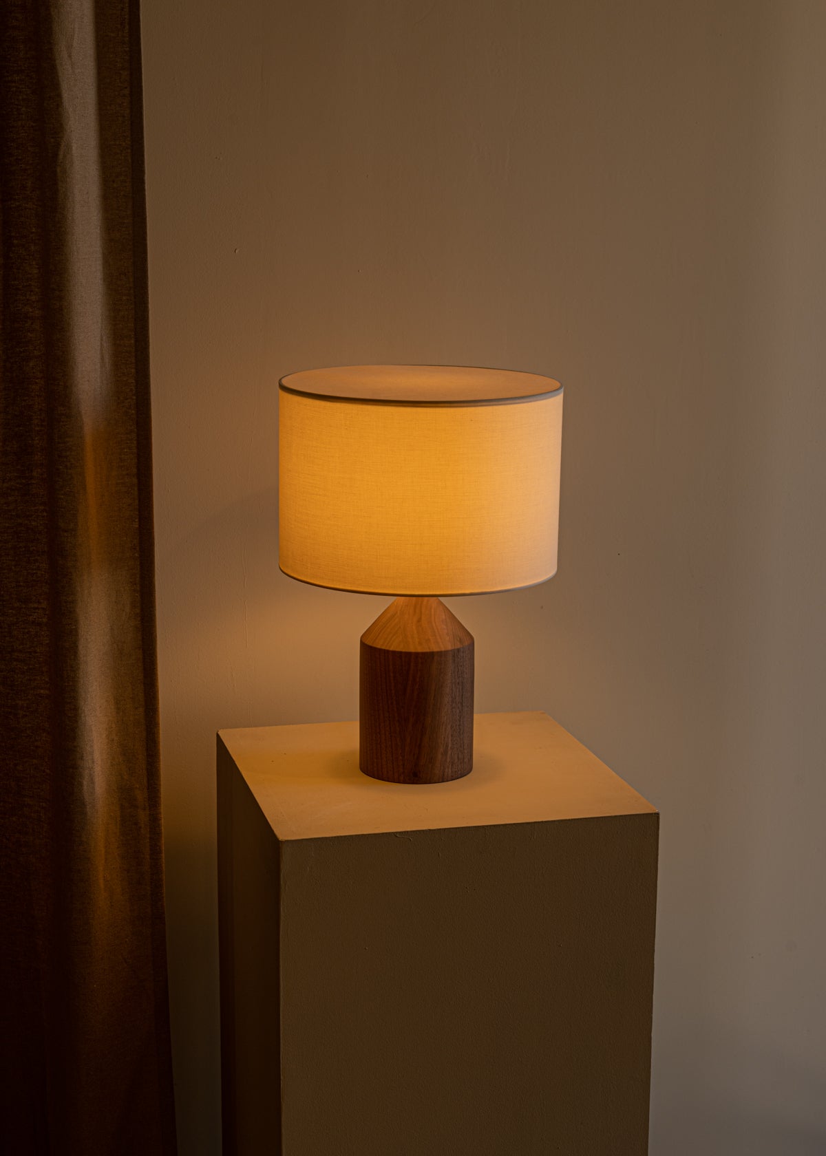 JOSEF walnut wood table lamp