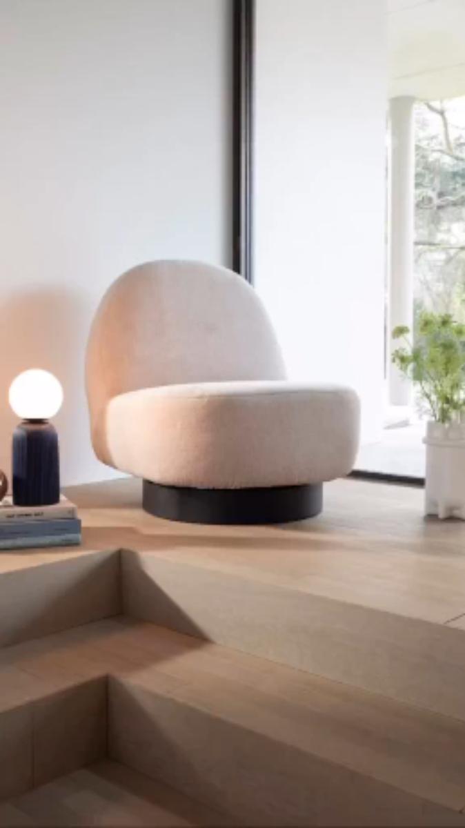 EDEN latte armchair with black base