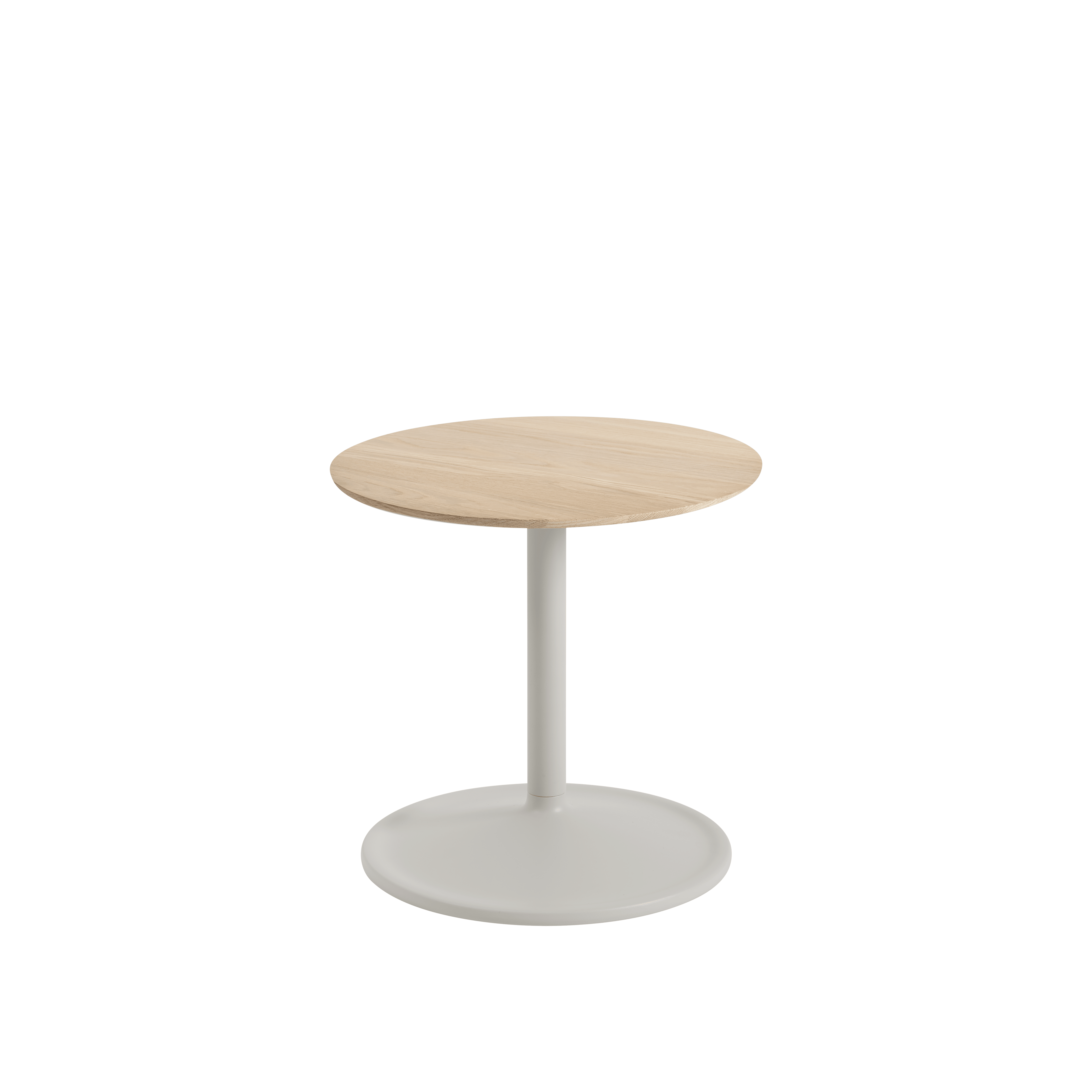 SOFT Side Table in Oak Wood with Light Gray Base