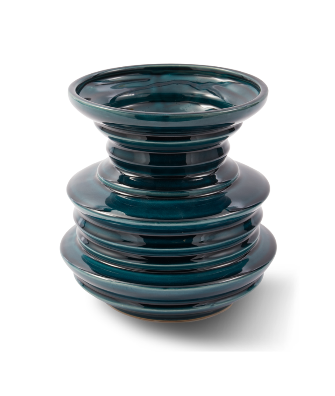 STACKED PLATES vase dark green