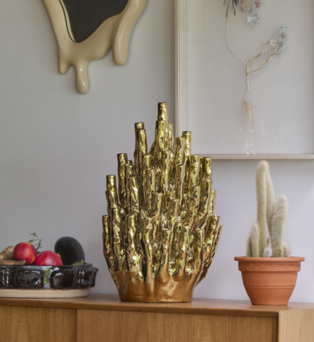 Miska STRUKTURA tmavě hnědá